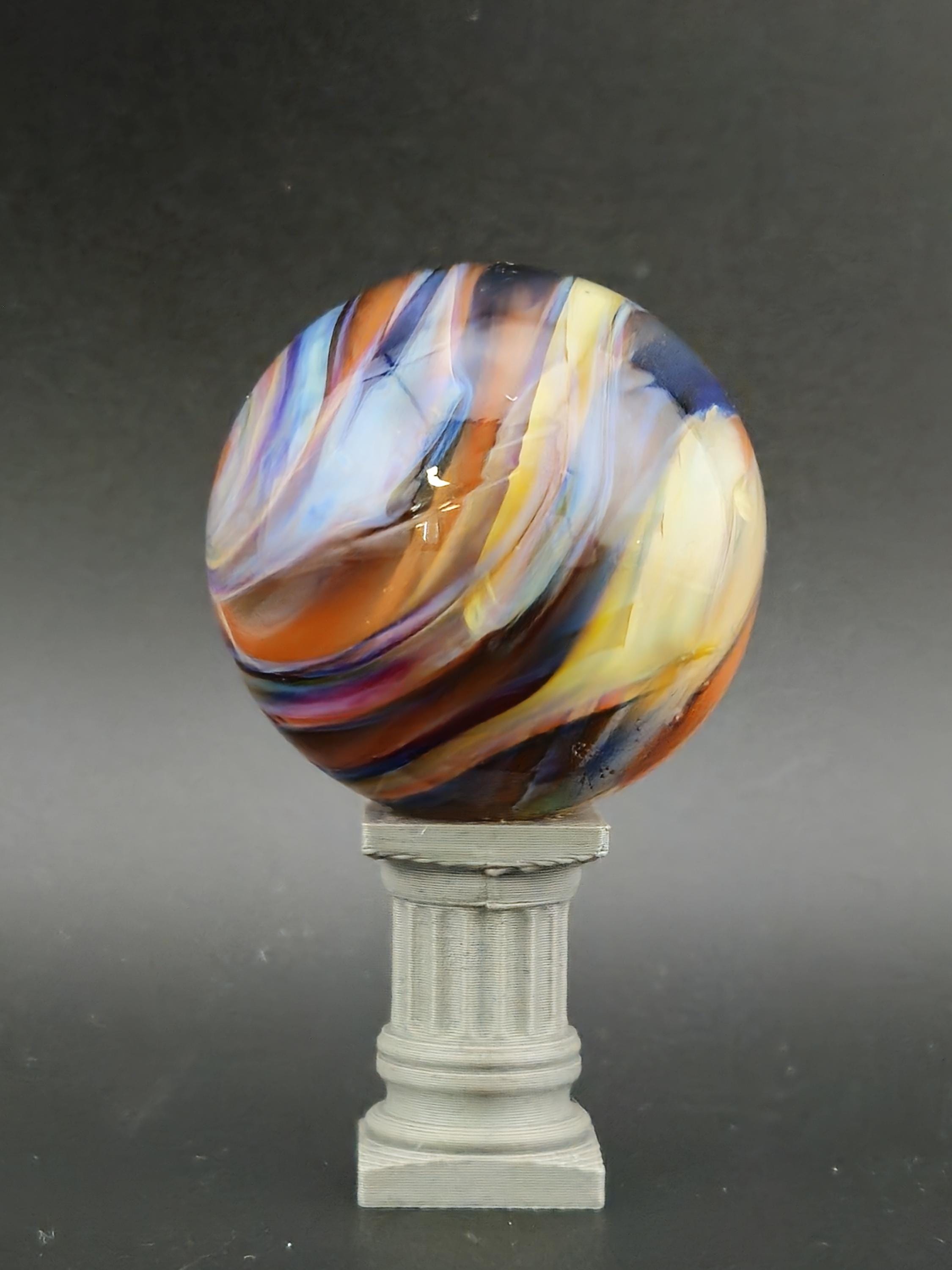 Handmade Glass Marble, Contemporary Art Marble, Glass Art Marble B18 (1.3") - photo 1