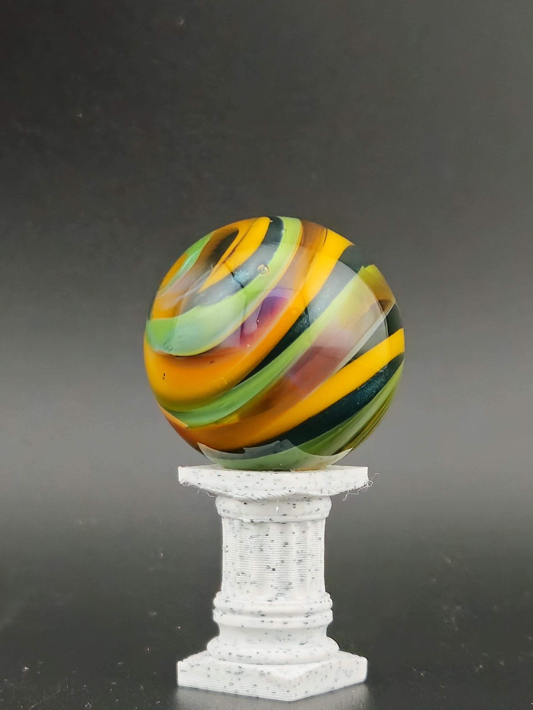 Handmade Glass Marble, Contemporary Art Marble, Glass Art Marble D12 (1.0") - photo 1