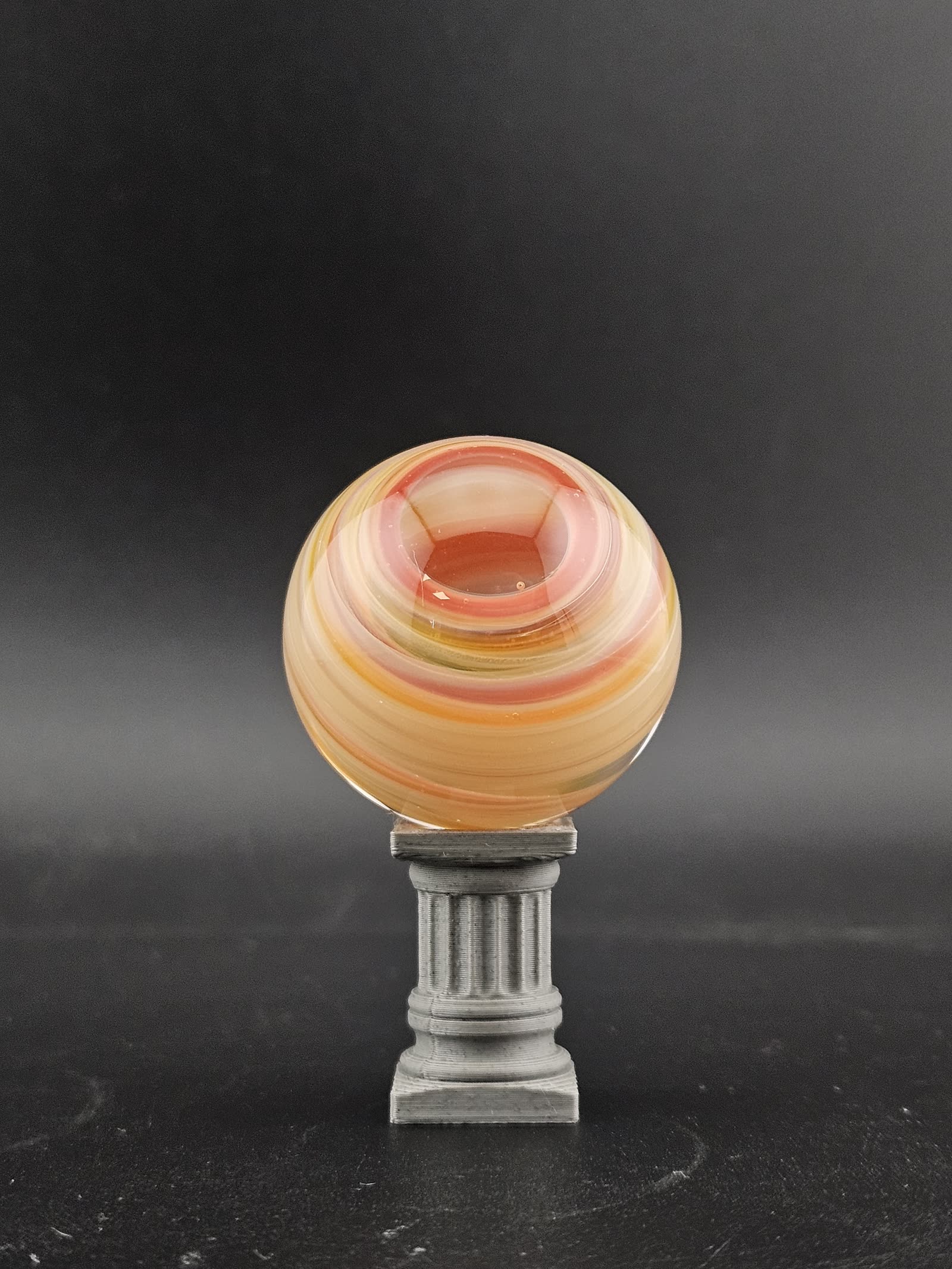 Handmade Glass Art Marble, Contemporary Swirl Design A16 (1.25") - photo 1