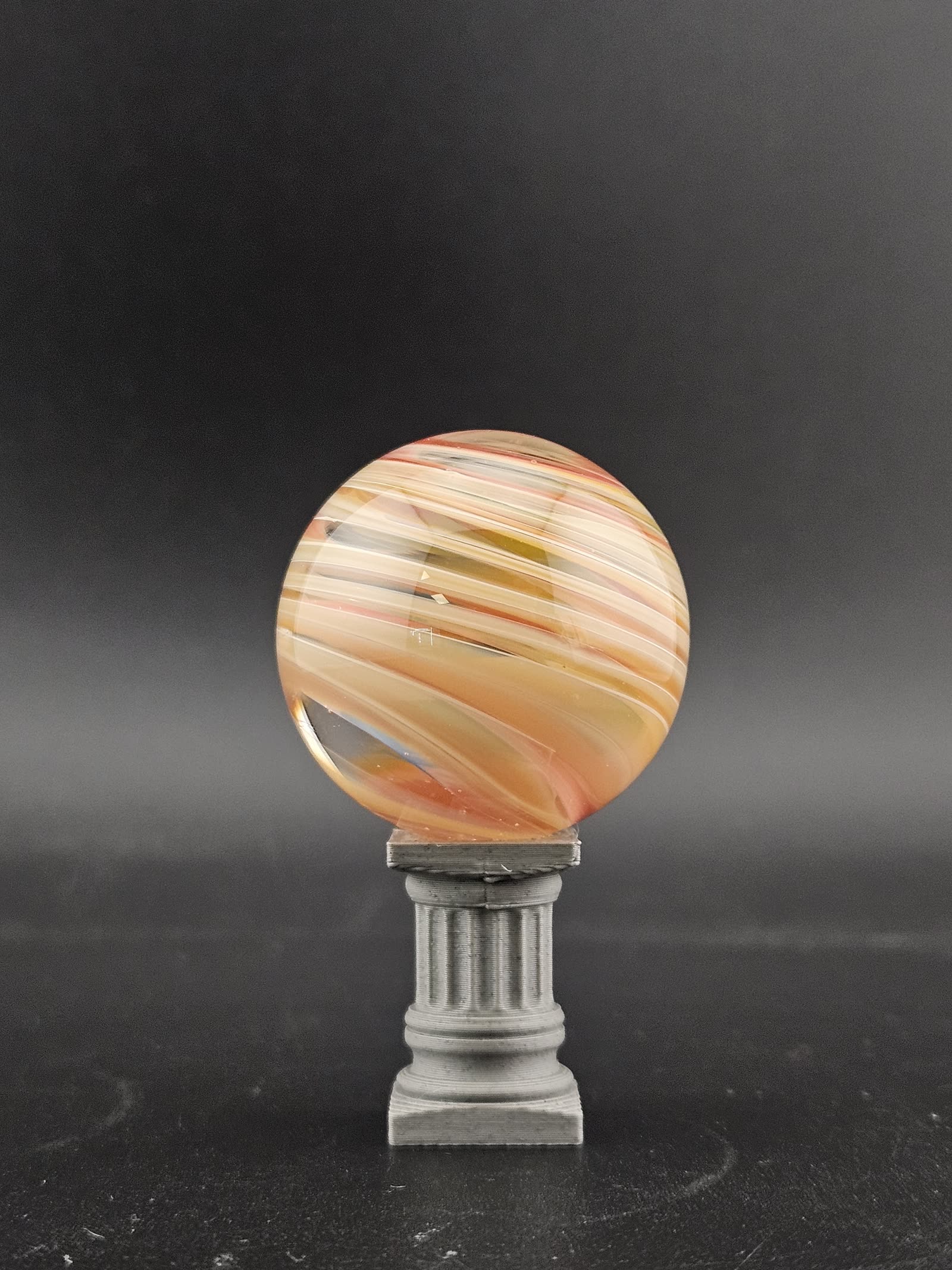 Handmade Glass Art Marble, Contemporary Swirl Design A16 (1.25") - photo 4