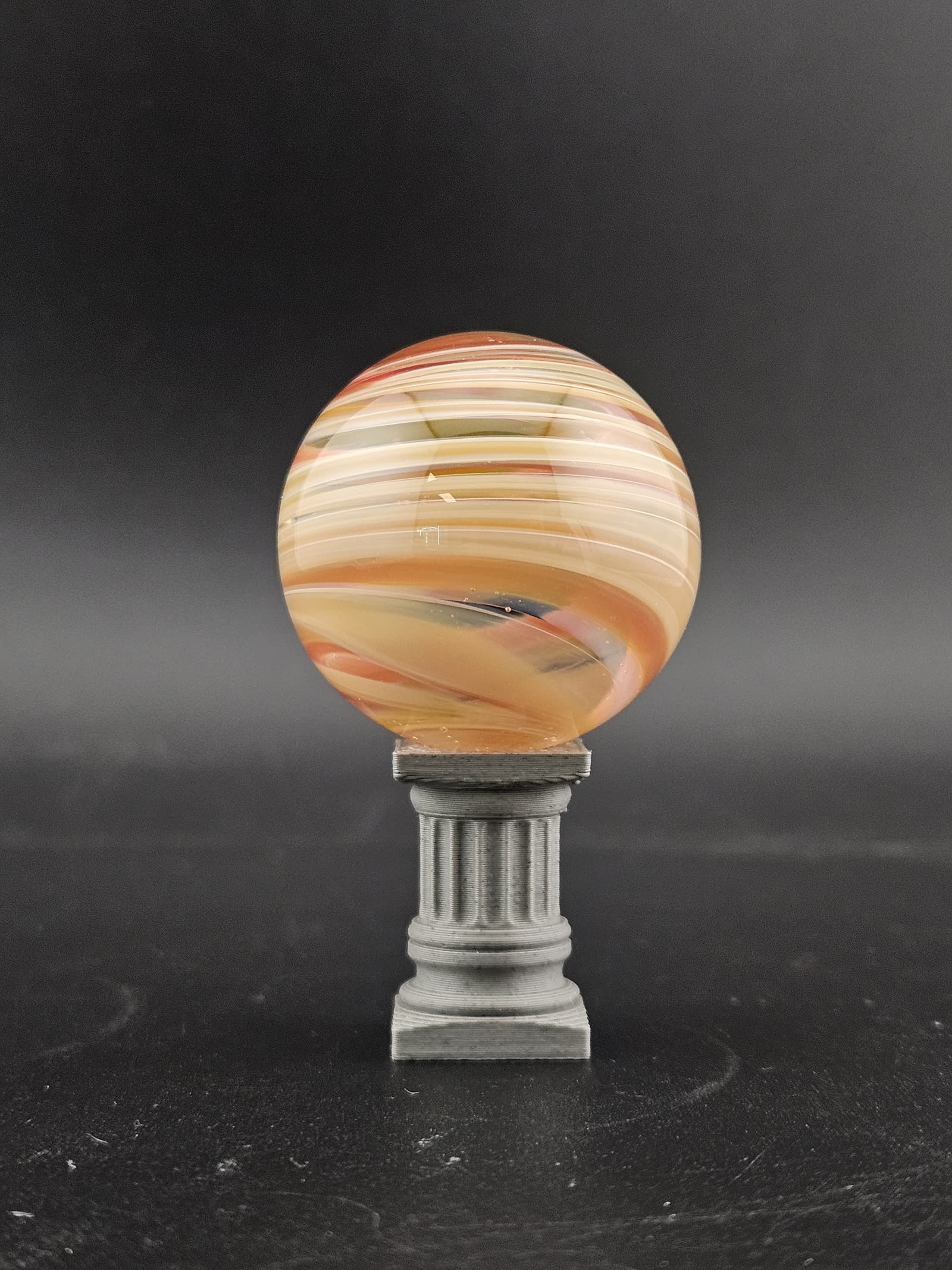 Handmade Glass Art Marble, Contemporary Swirl Design A16 (1.25") - photo 5