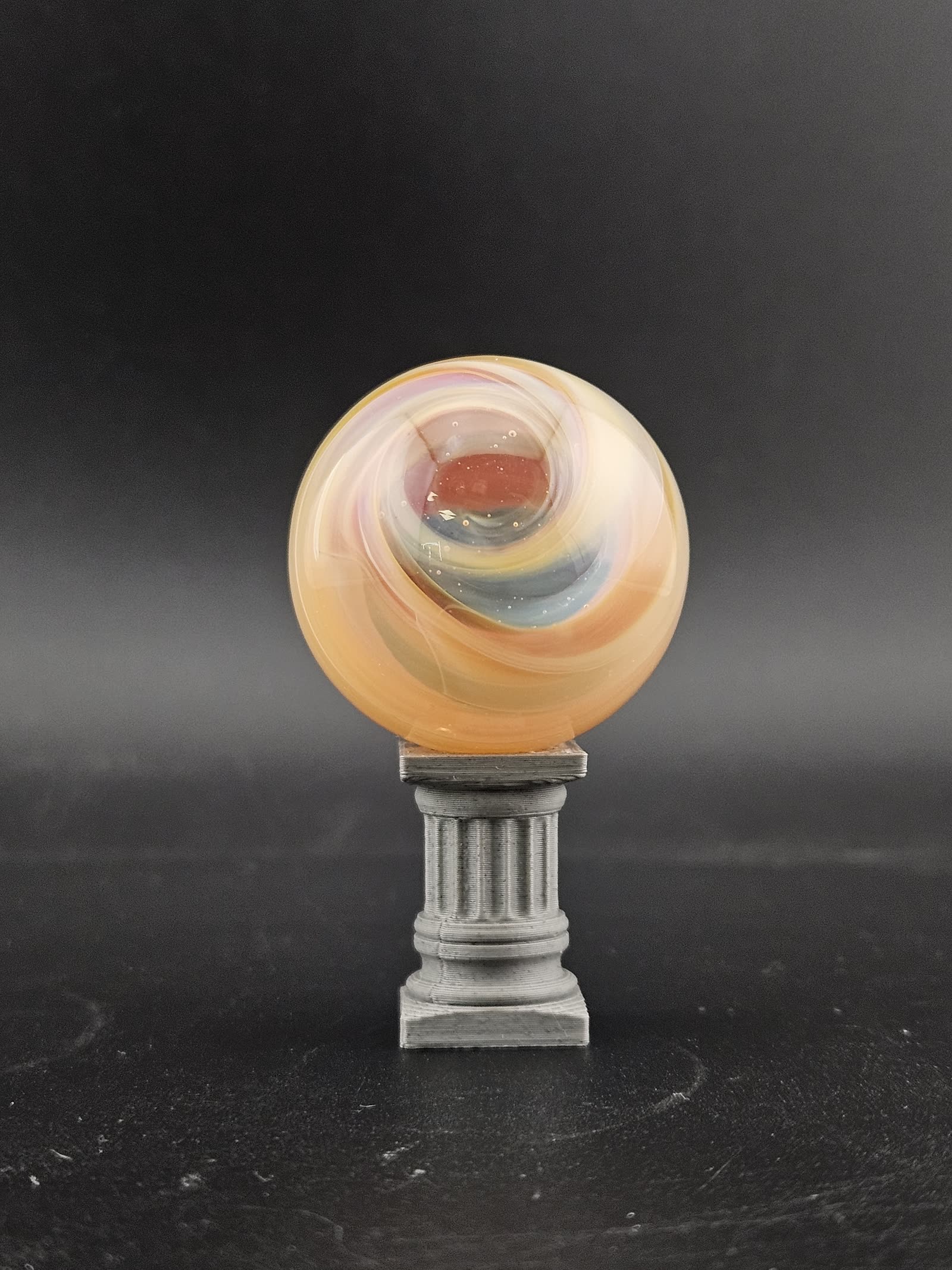 Handmade Glass Art Marble, Contemporary Swirl Design A16 (1.25") - photo 6