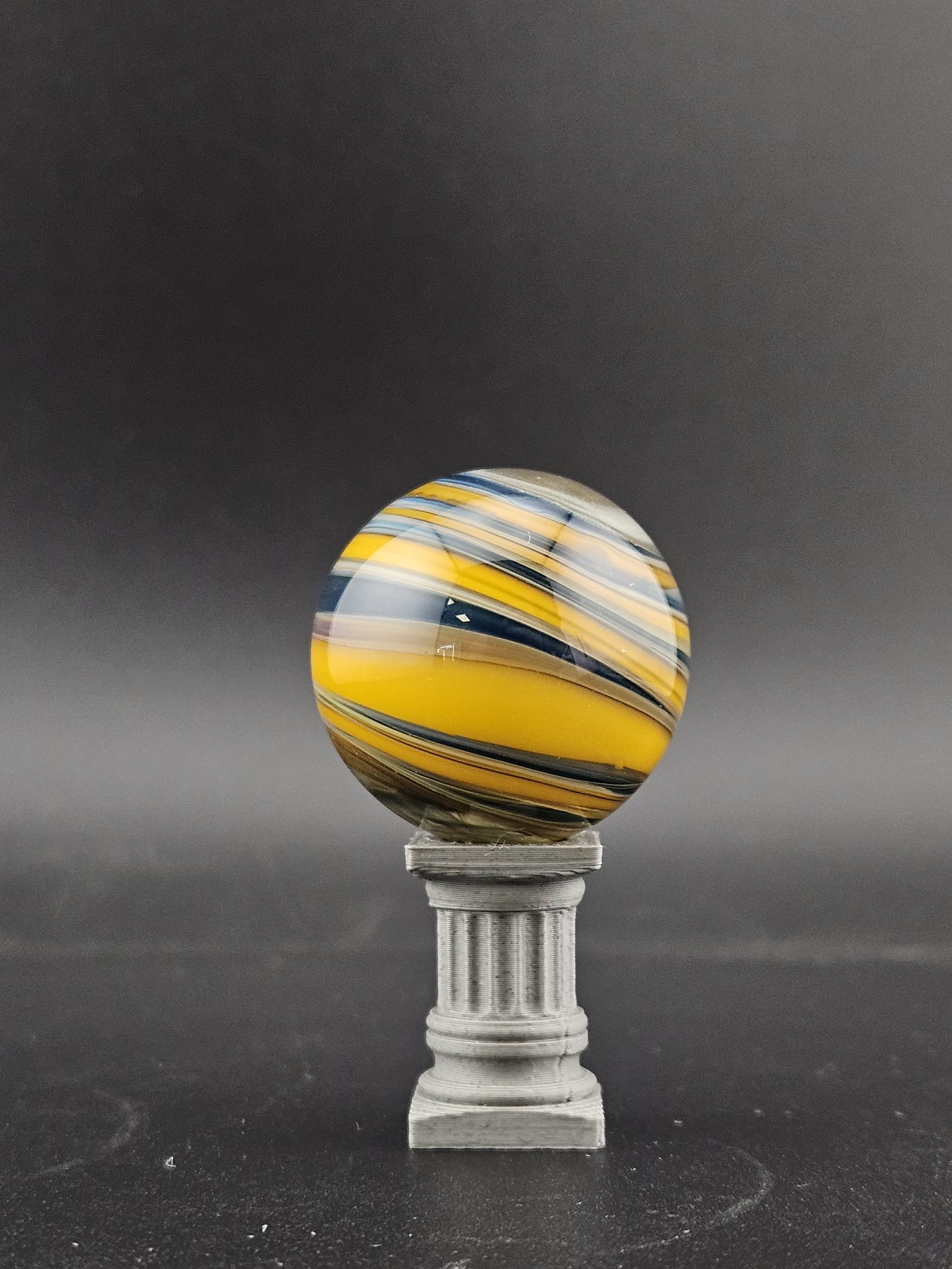 Handmade Glass Art Marble, Contemporary Swirl Design A5 (1.1") - photo 3
