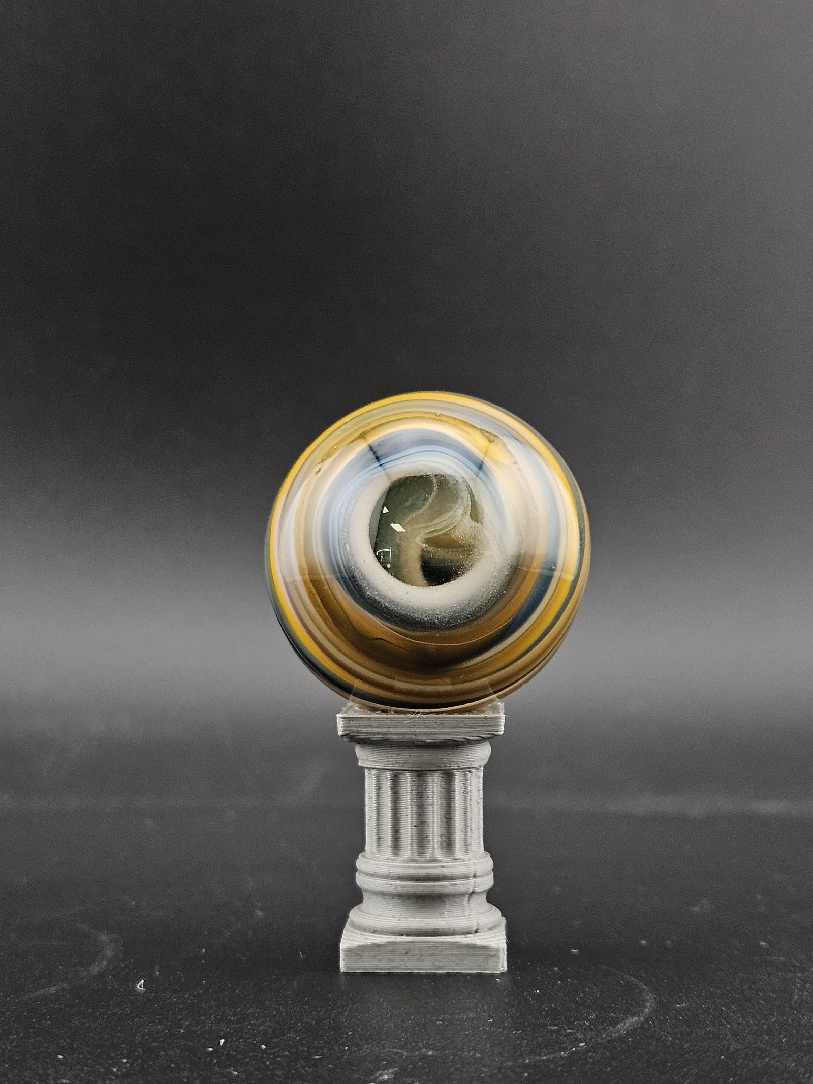 Handmade Glass Art Marble, Contemporary Swirl Design A5 (1.1") - photo 4
