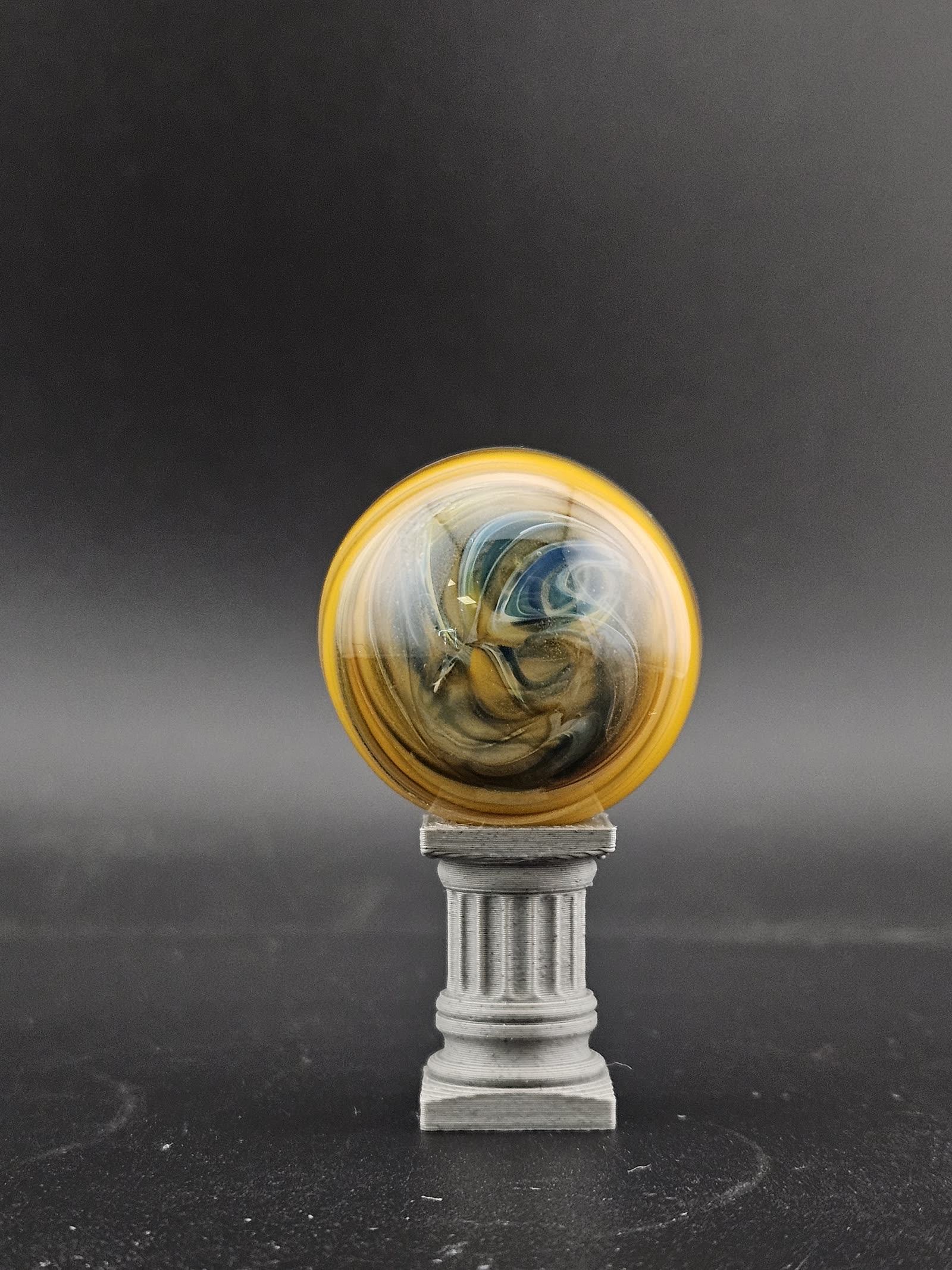 Handmade Glass Art Marble, Contemporary Swirl Design A5 (1.1") - photo 5