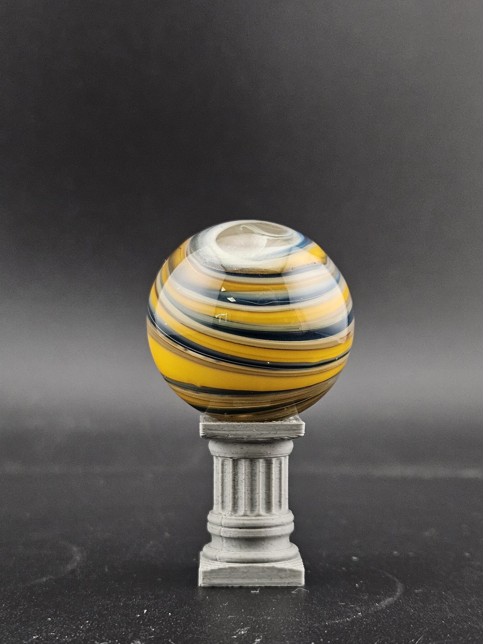 Handmade Glass Art Marble, Contemporary Swirl Design A5 (1.1") - photo 6