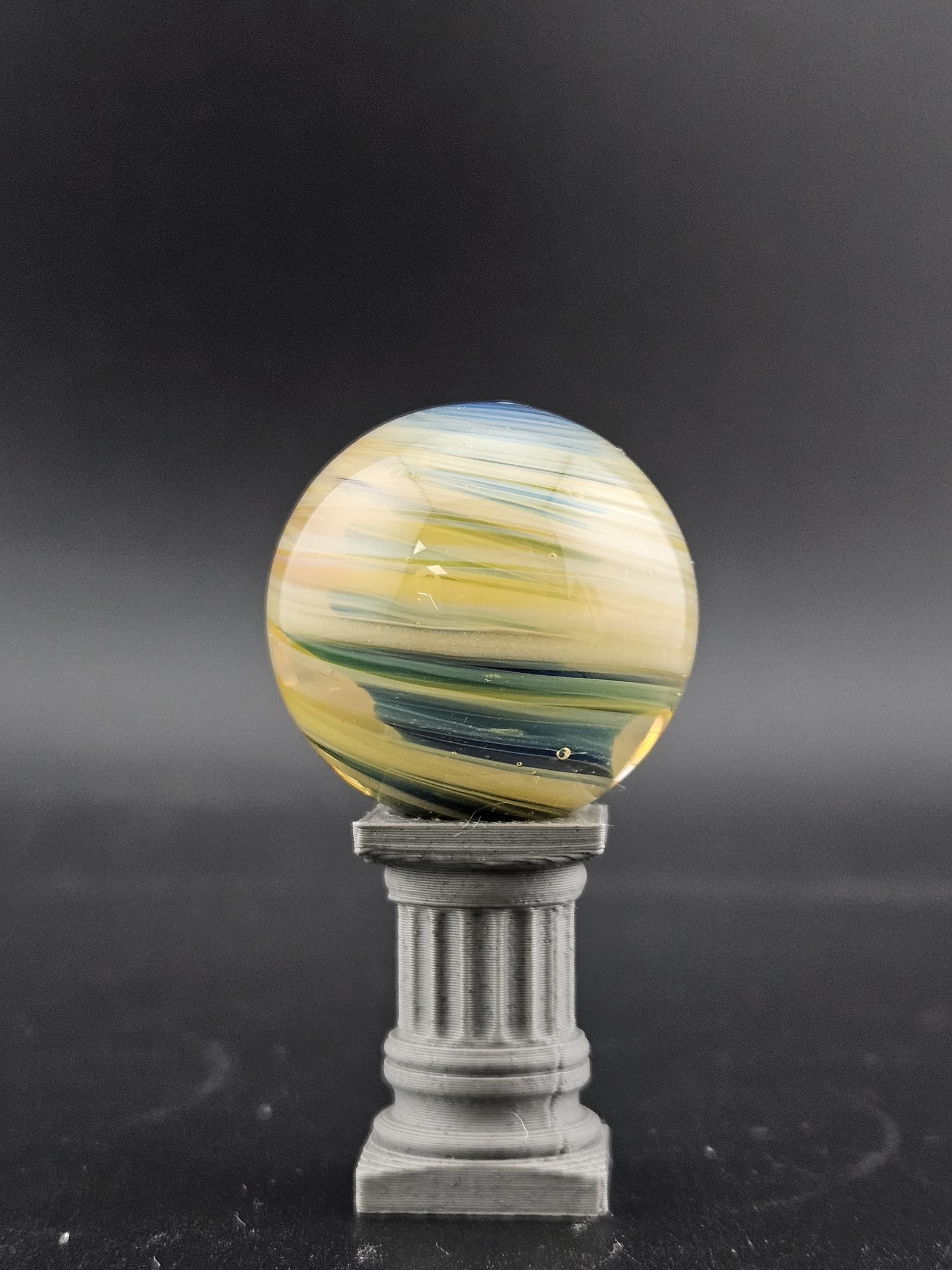 Handmade Glass Art Marble, Contemporary Swirl Design A6 (1.0") - photo 1