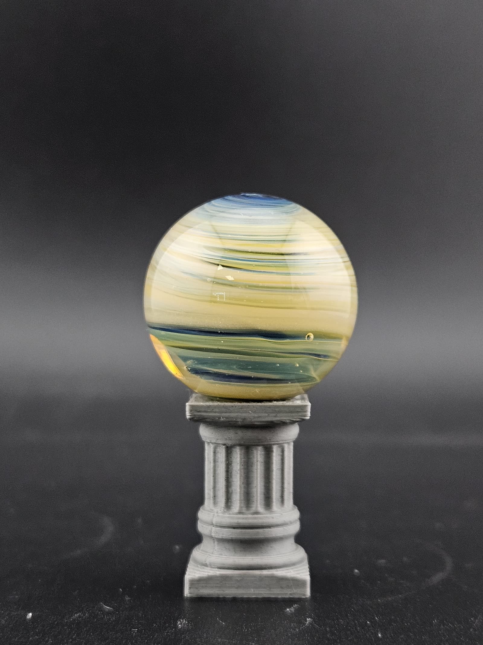 Handmade Glass Art Marble, Contemporary Swirl Design A6 (1.0") - photo 2