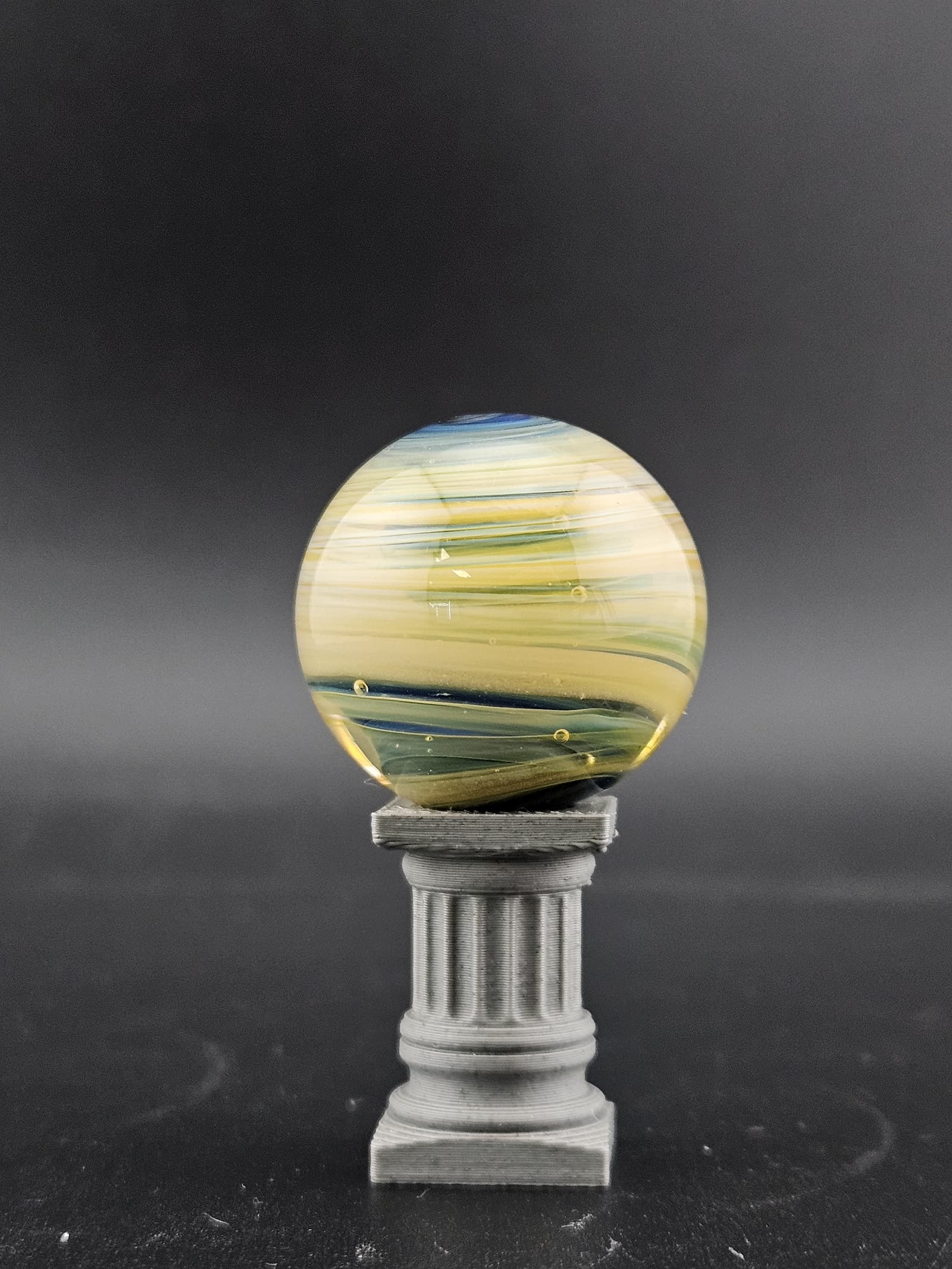 Handmade Glass Art Marble, Contemporary Swirl Design A6 (1.0") - photo 3