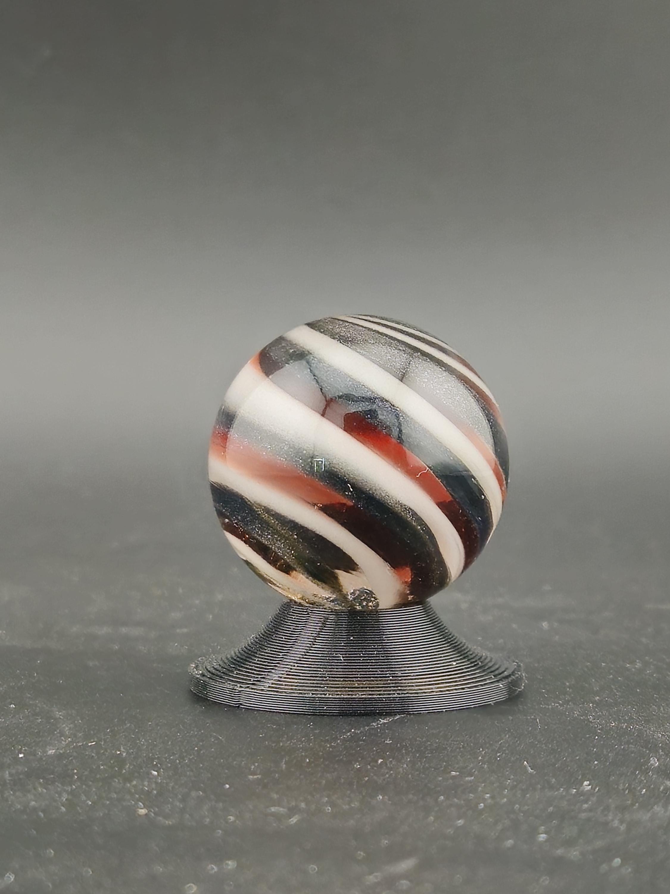 Handmade Glass Art Marble, Contemporary Swirl Design E2 (1.0") - photo 1
