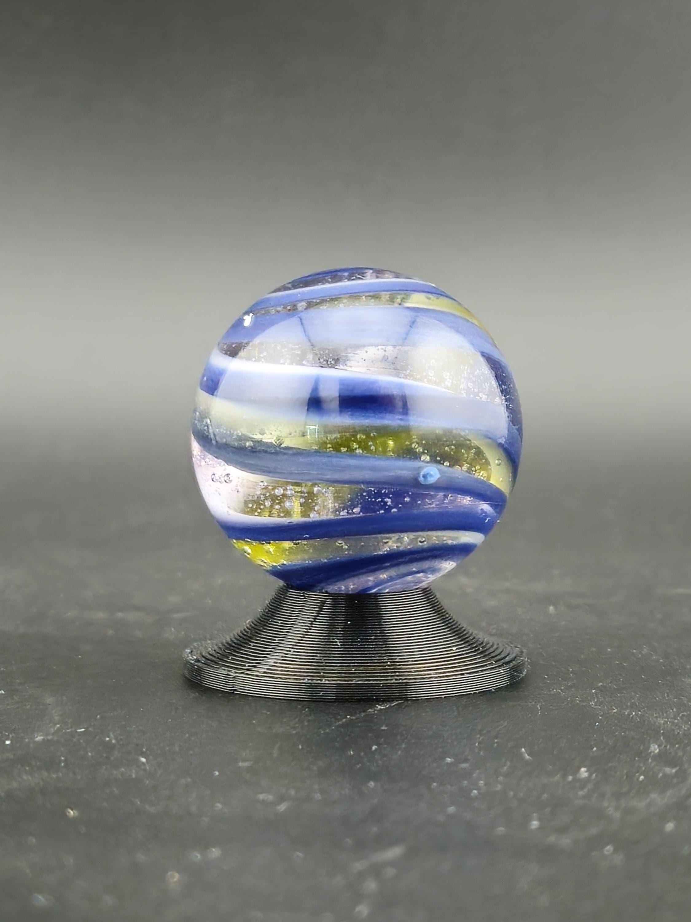 Handmade Glass Art Marble, Contemporary Swirl Design E3 (1.1") - photo 1
