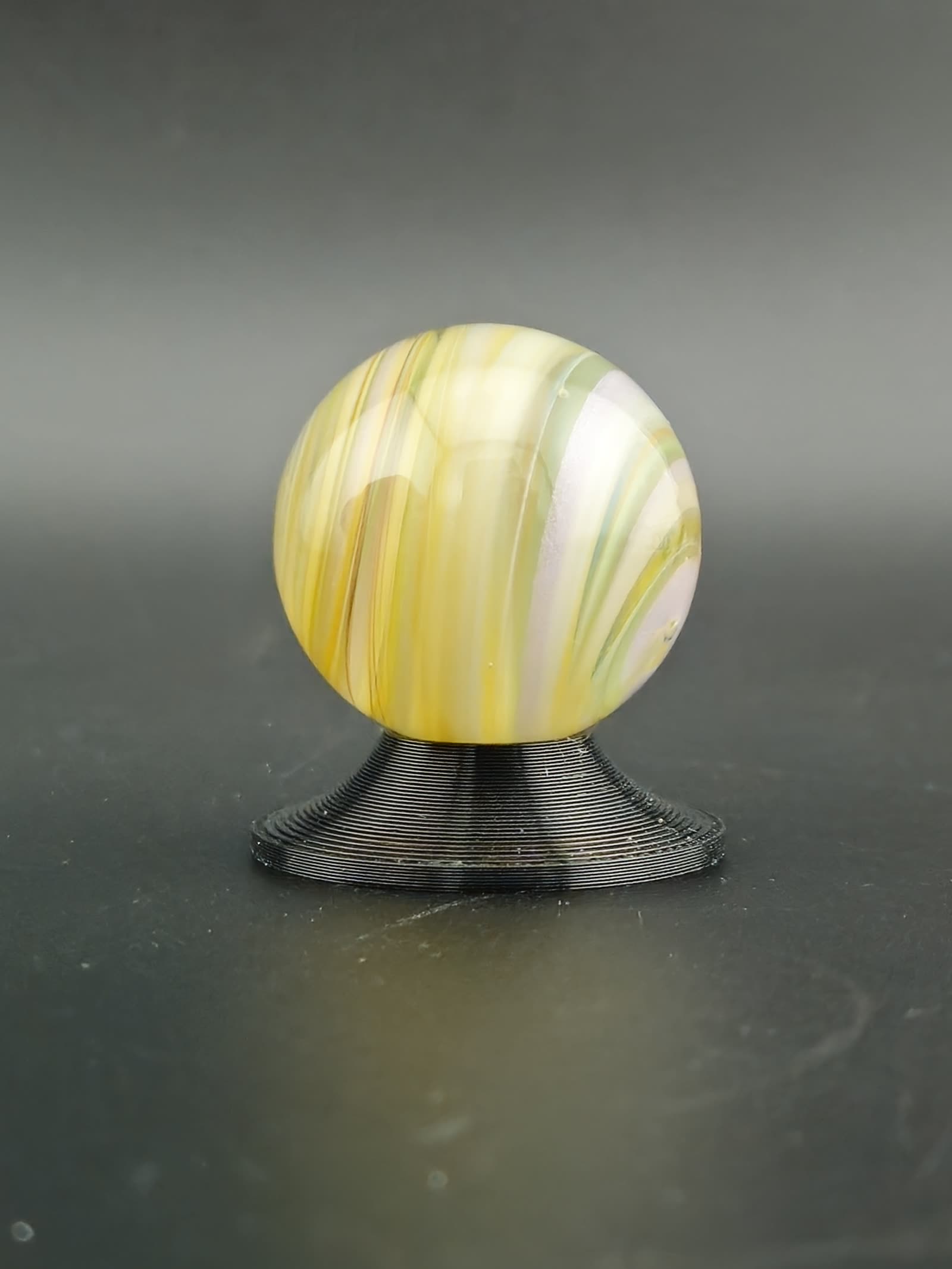 Handmade Glass Art Marble, Contemporary Swirl Design E6 (1.0") - photo 1