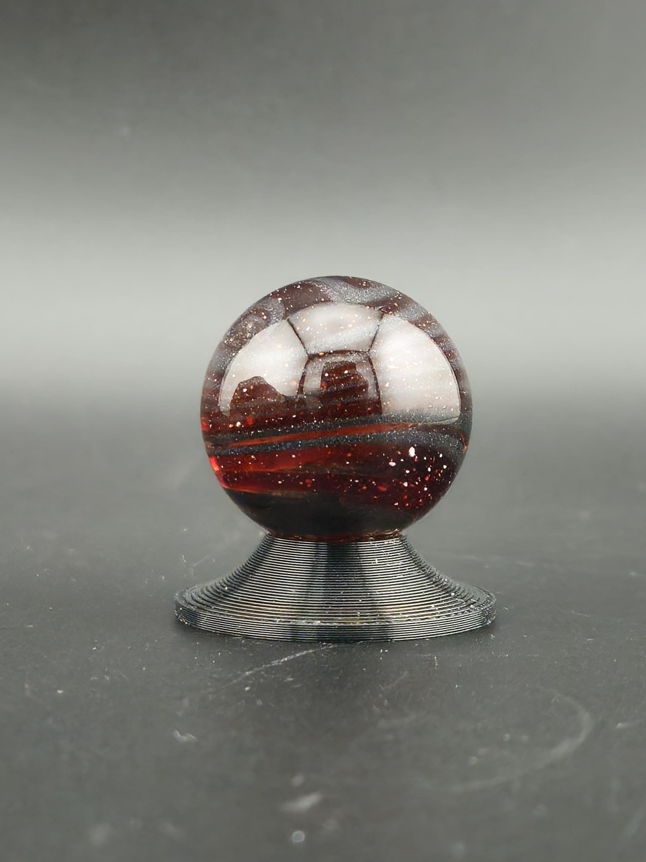 Handmade Glass Art Marble, Contemporary Swirl Design E8 (1.0") - photo 1