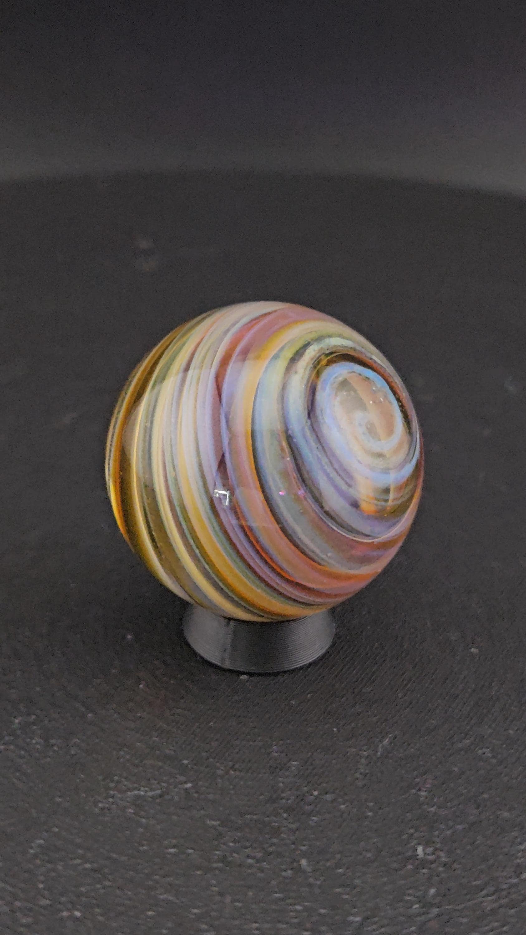 Handmade Glass Art Marble, Contemporary Swirl Design F10 (1.1") - photo 1