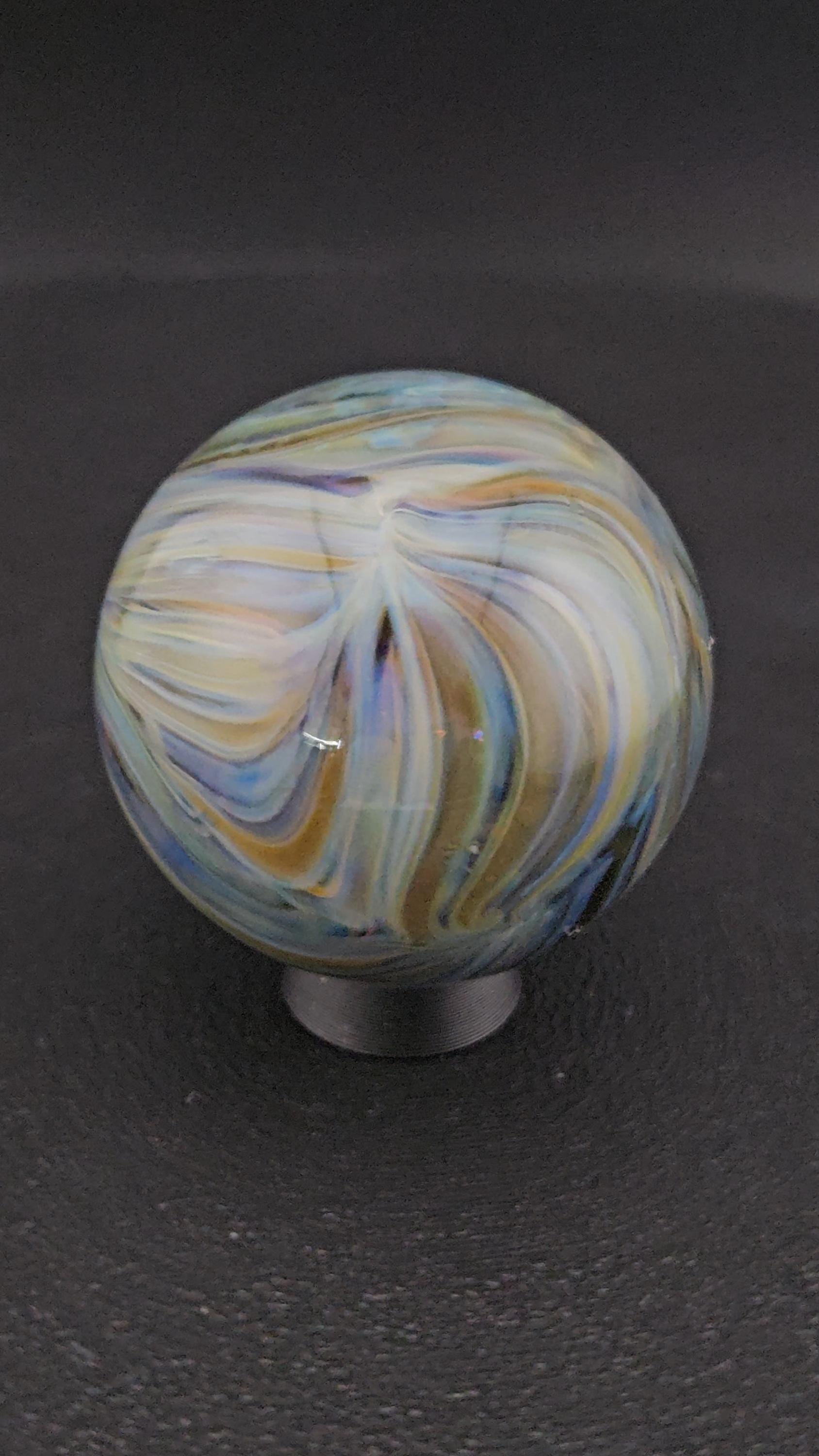 Handmade Glass Art Marble, Contemporary Swirl Design F11 (1.3") - photo 1