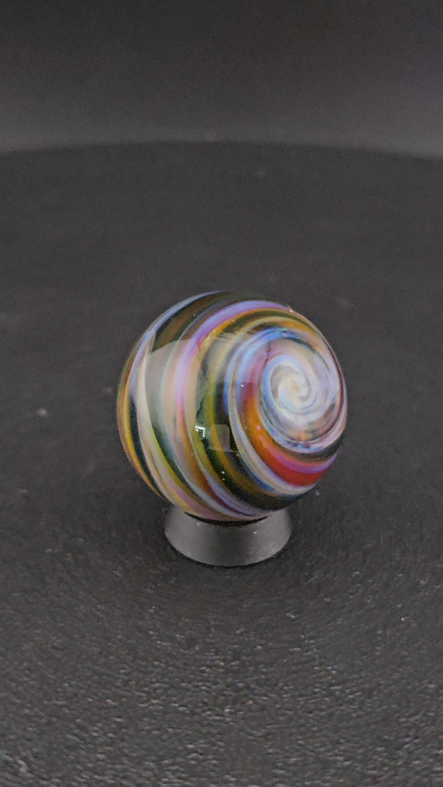 Handmade Glass Art Marble, Contemporary Swirl Design F12 (0.9") - photo 1