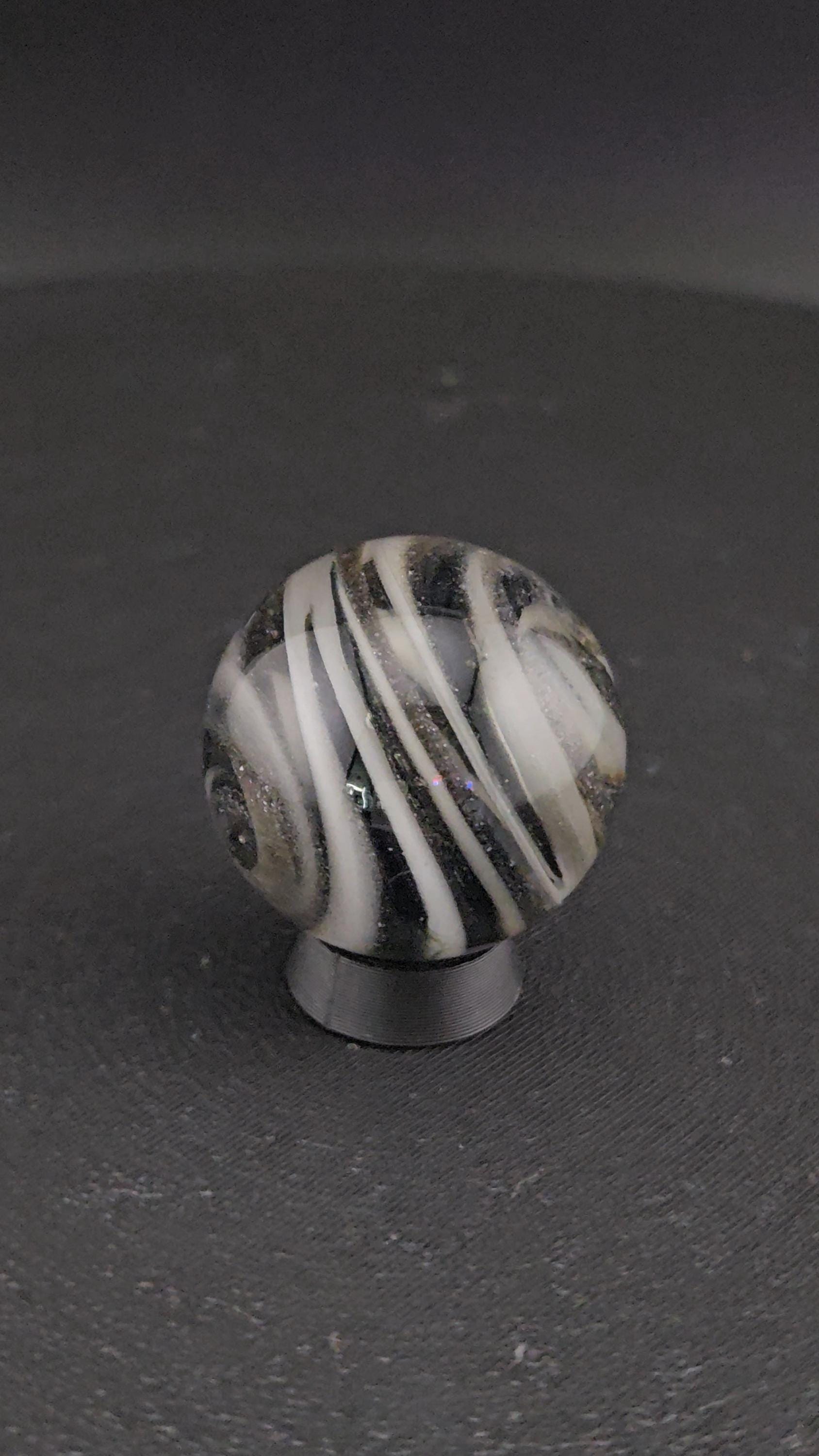 Handmade Glass Art Marble, Contemporary Swirl Design F4 (1.0") - photo 1