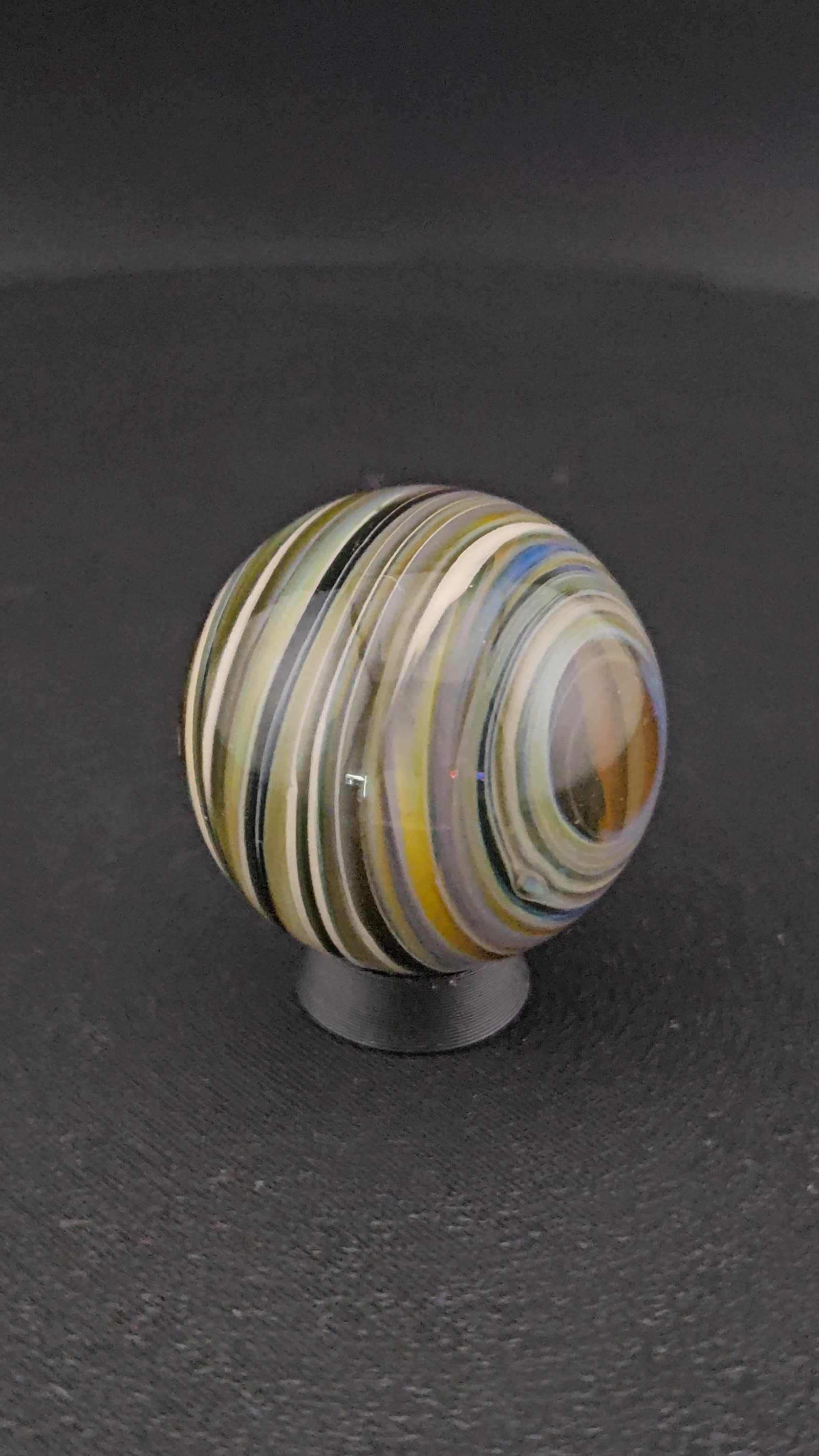 Handmade Glass Art Marble, Contemporary Swirl Design F5 (1.0") - photo 1