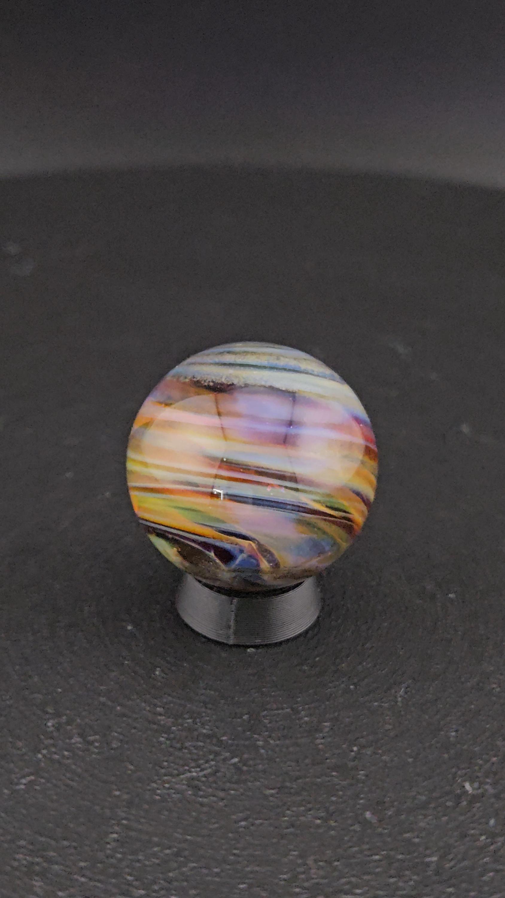 Handmade Glass Art Marble, Contemporary Swirl Design F6 (0.9") - photo 1