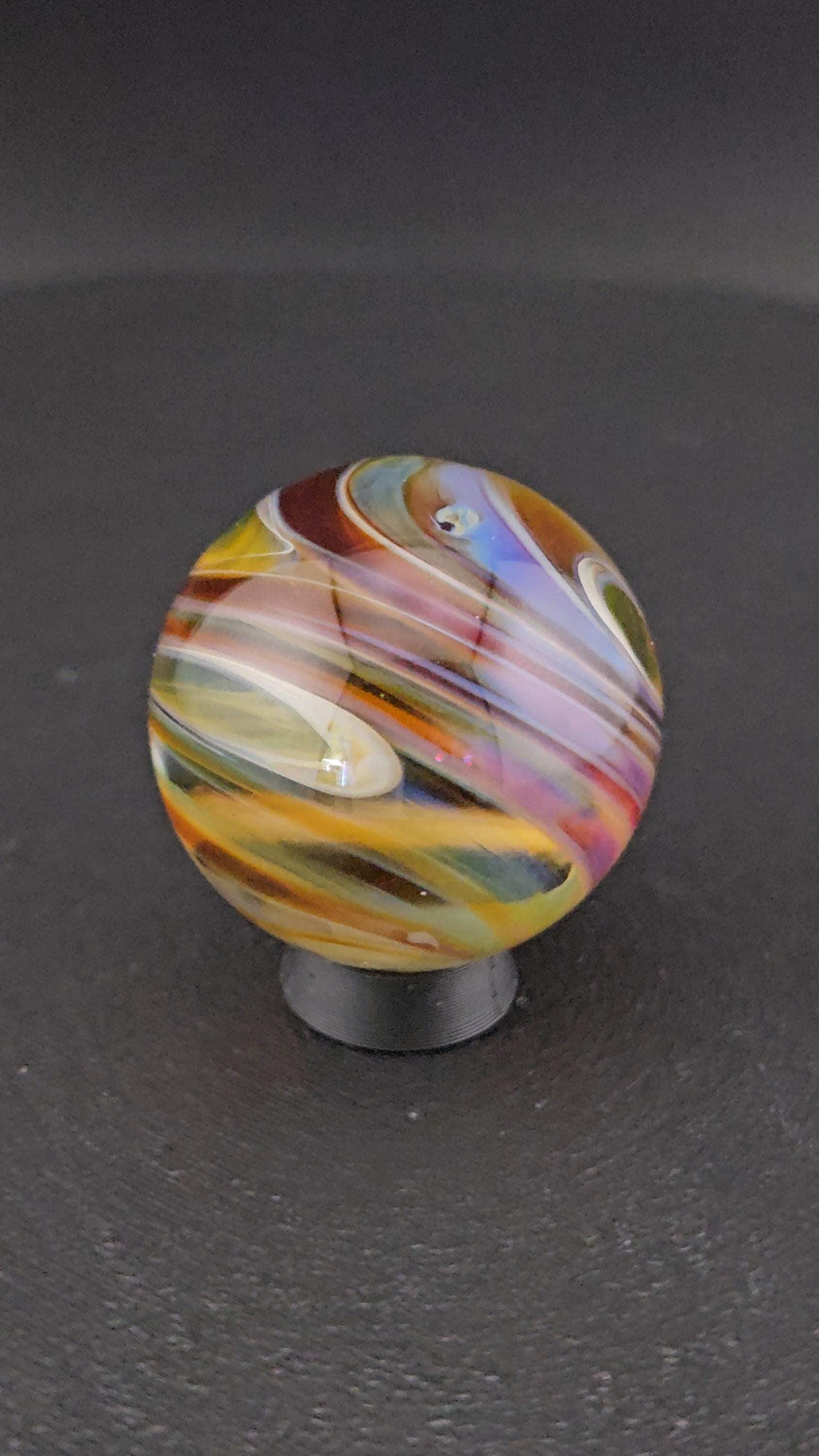 Handmade Glass Art Marble, Contemporary Swirl Design F7 (1.0") - photo 1