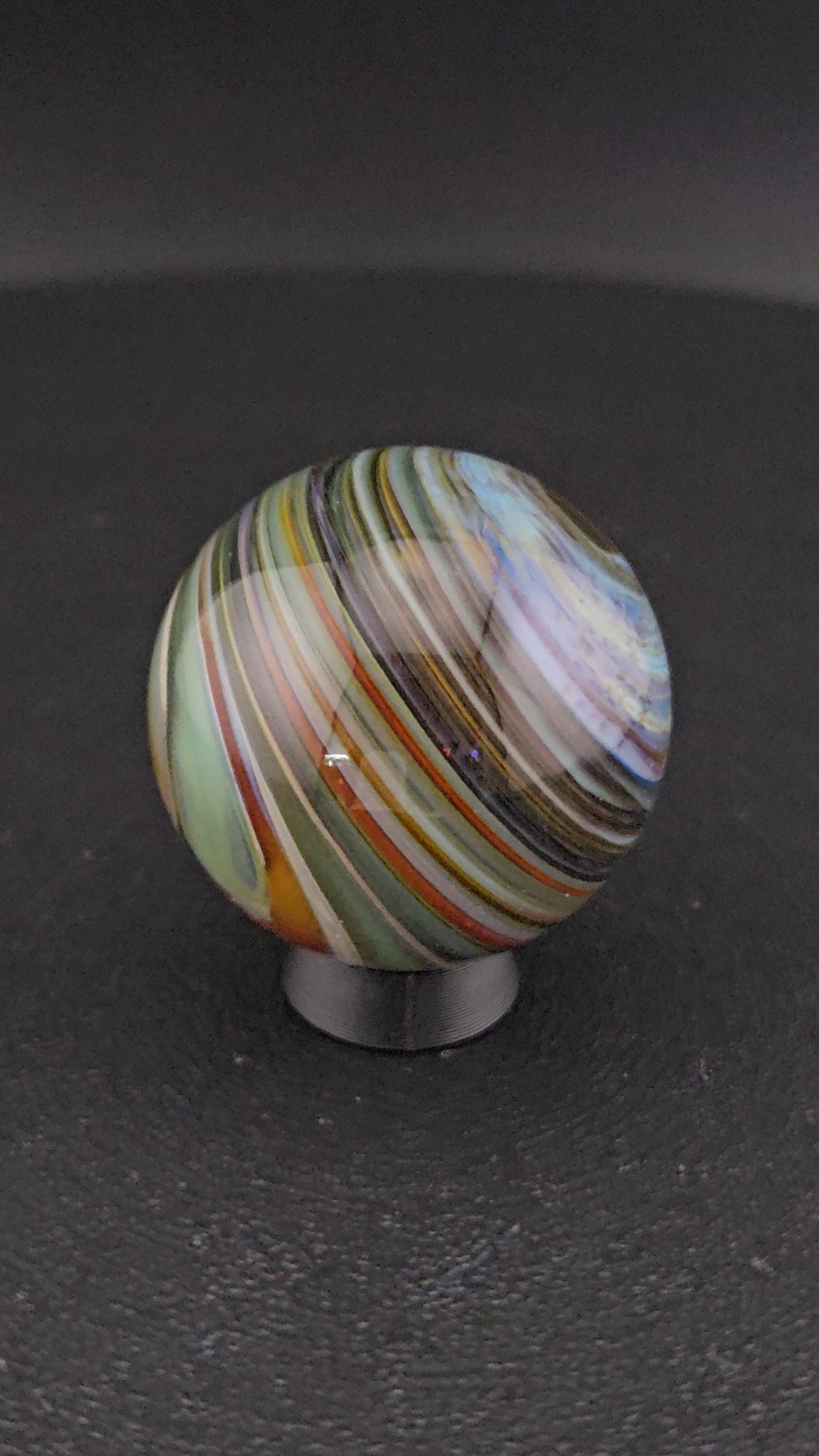 Handmade Glass Art Marble, Contemporary Swirl Design F9 (1.1") - photo 1