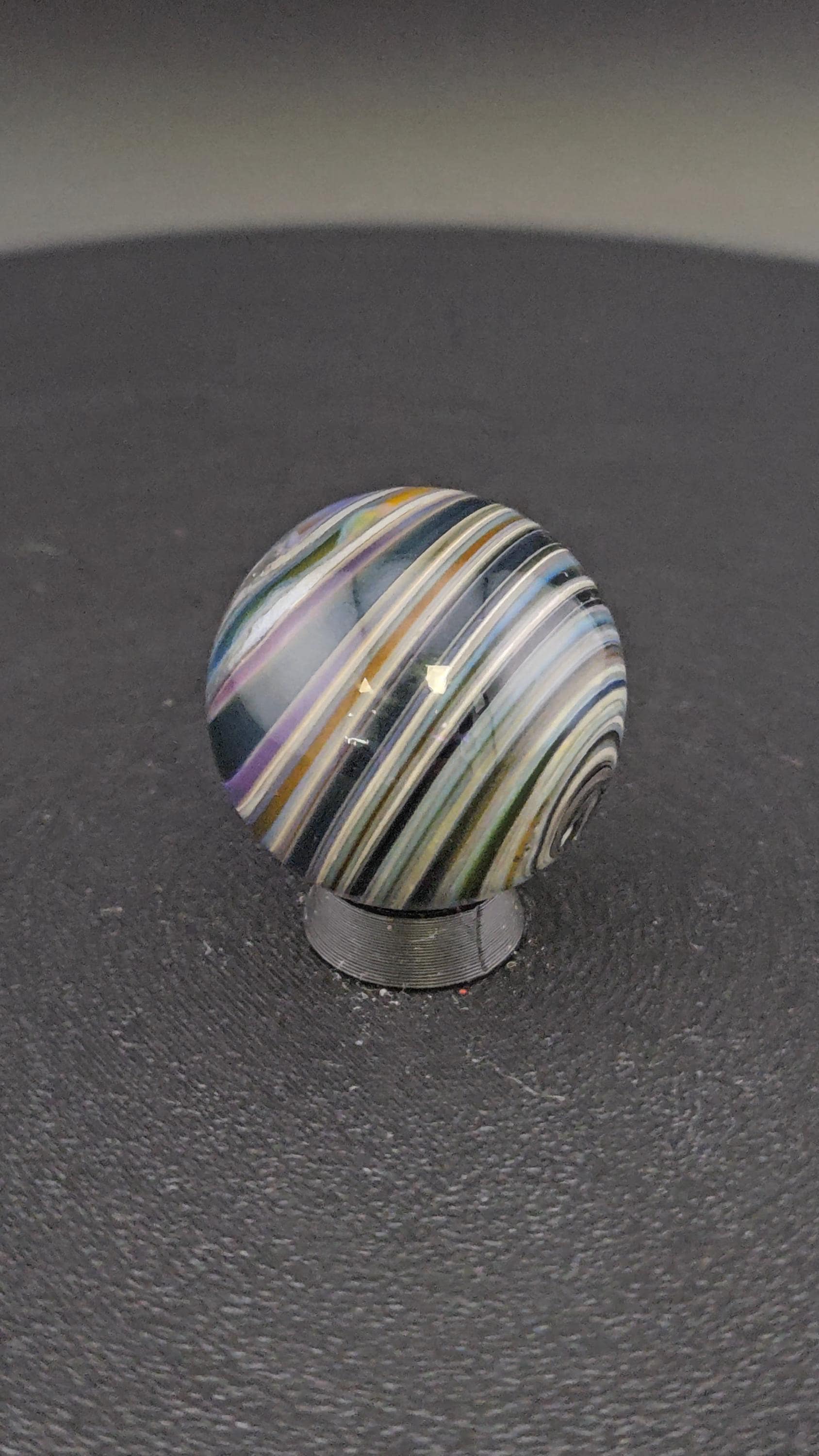 Handmade Glass Art Marble, Contemporary Swirl Design H1 (1.0") - photo 1