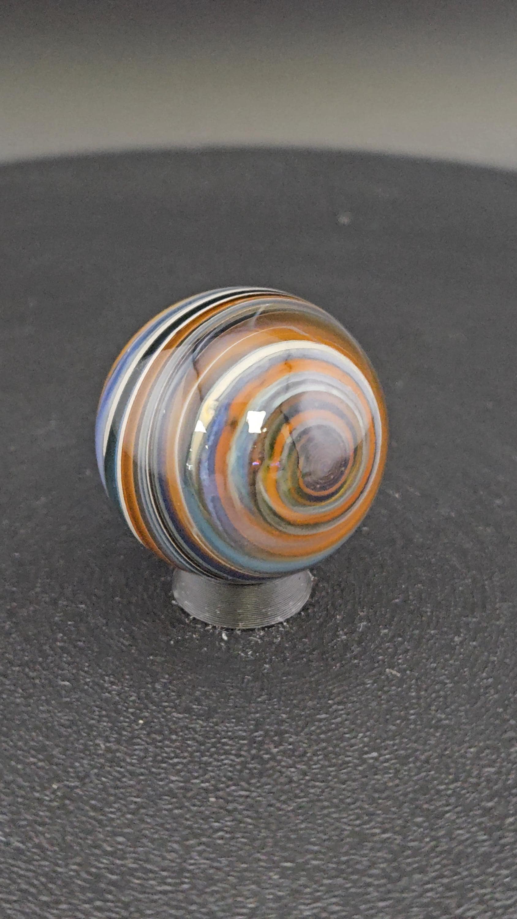 Handmade Glass Art Marble, Contemporary Swirl Design H11 (1.1") - photo 1