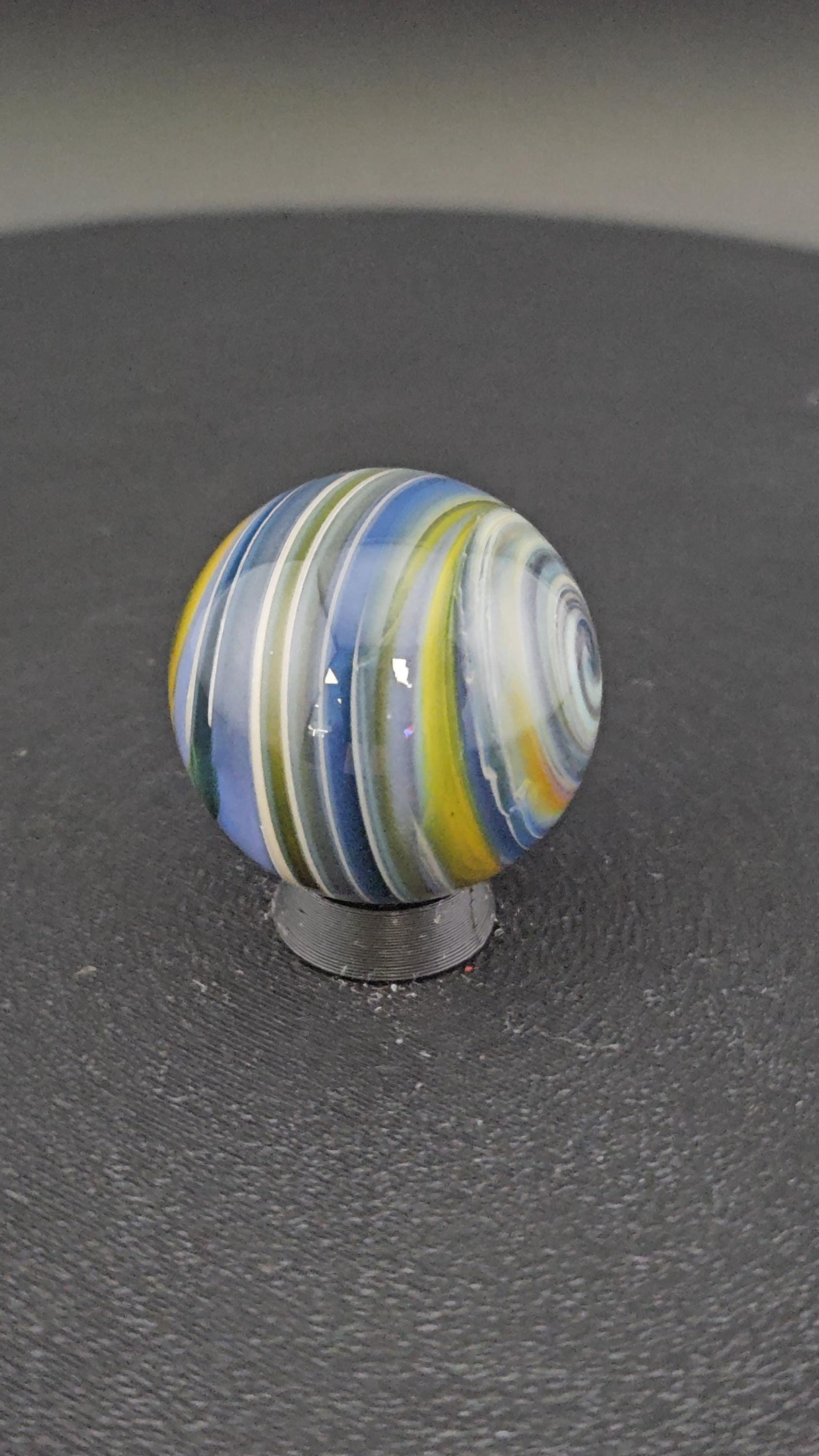 Handmade Glass Art Marble, Contemporary Swirl Design H12 (1.0") - photo 1