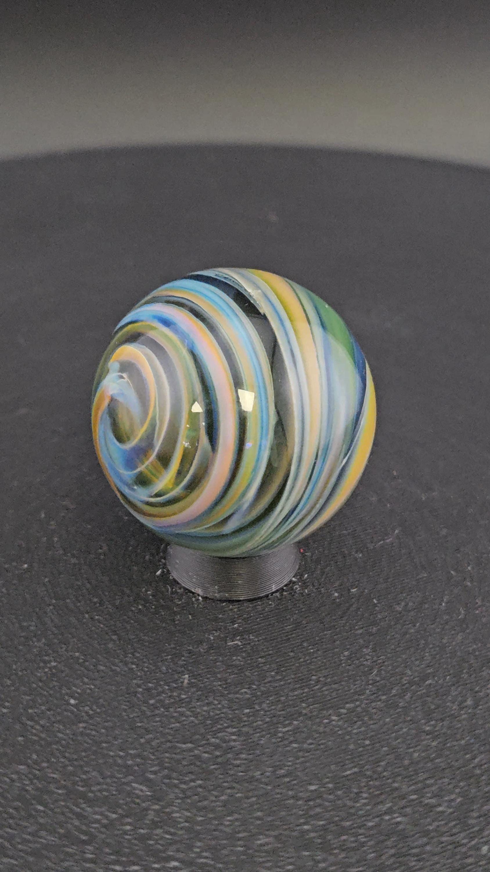 Handmade Glass Art Marble, Contemporary Swirl Design H13 (1.1") - photo 1