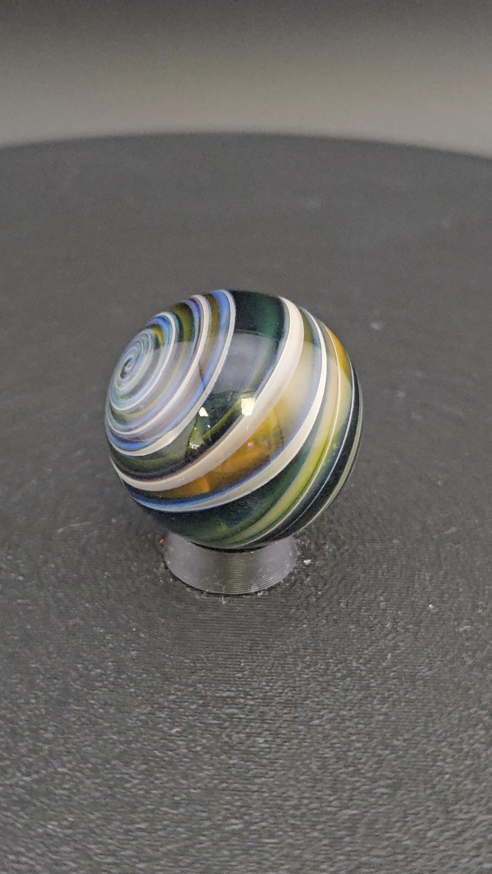 Handmade Glass Art Marble, Contemporary Swirl Design H15 (1.0") - photo 1