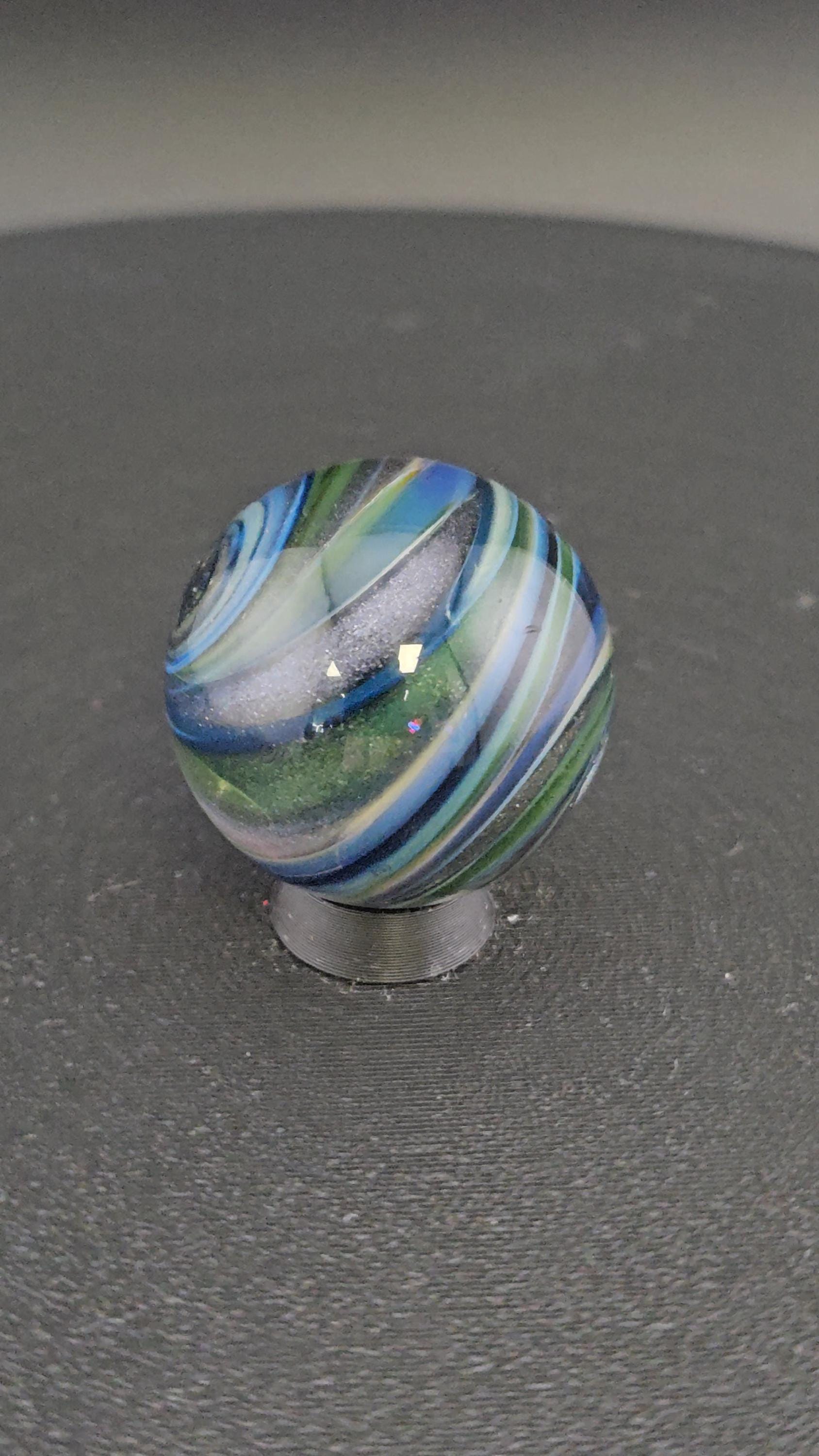 Handmade Glass Art Marble, Contemporary Swirl Design H17 (1.0") - photo 1