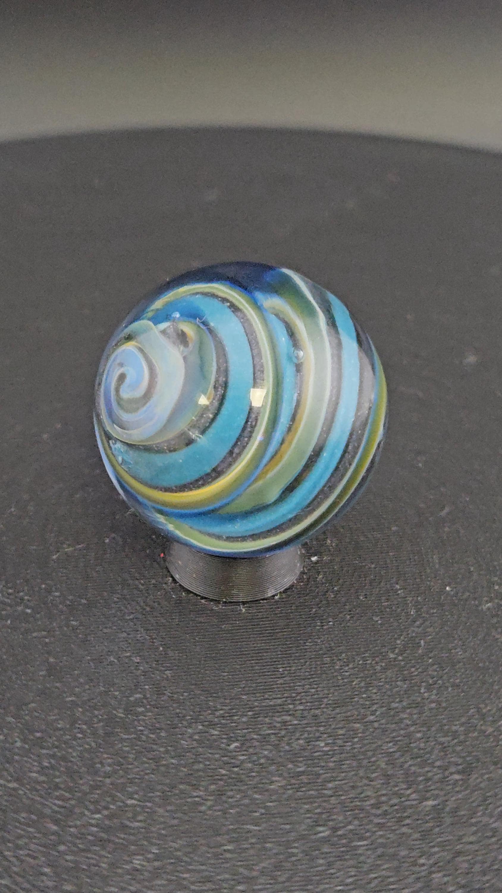 Handmade Glass Art Marble, Contemporary Swirl Design H18 (1.1") - photo 1
