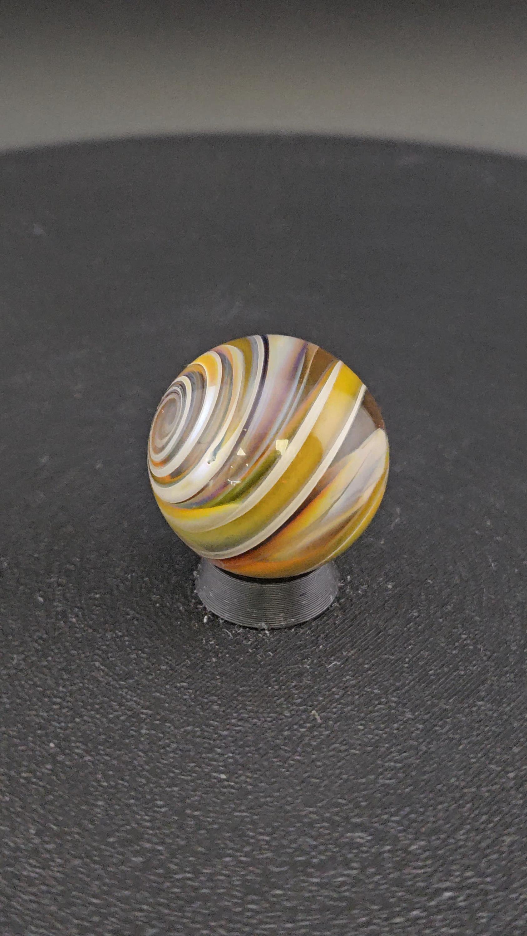 Handmade Glass Art Marble, Contemporary Swirl Design H2 (0.9") - photo 1