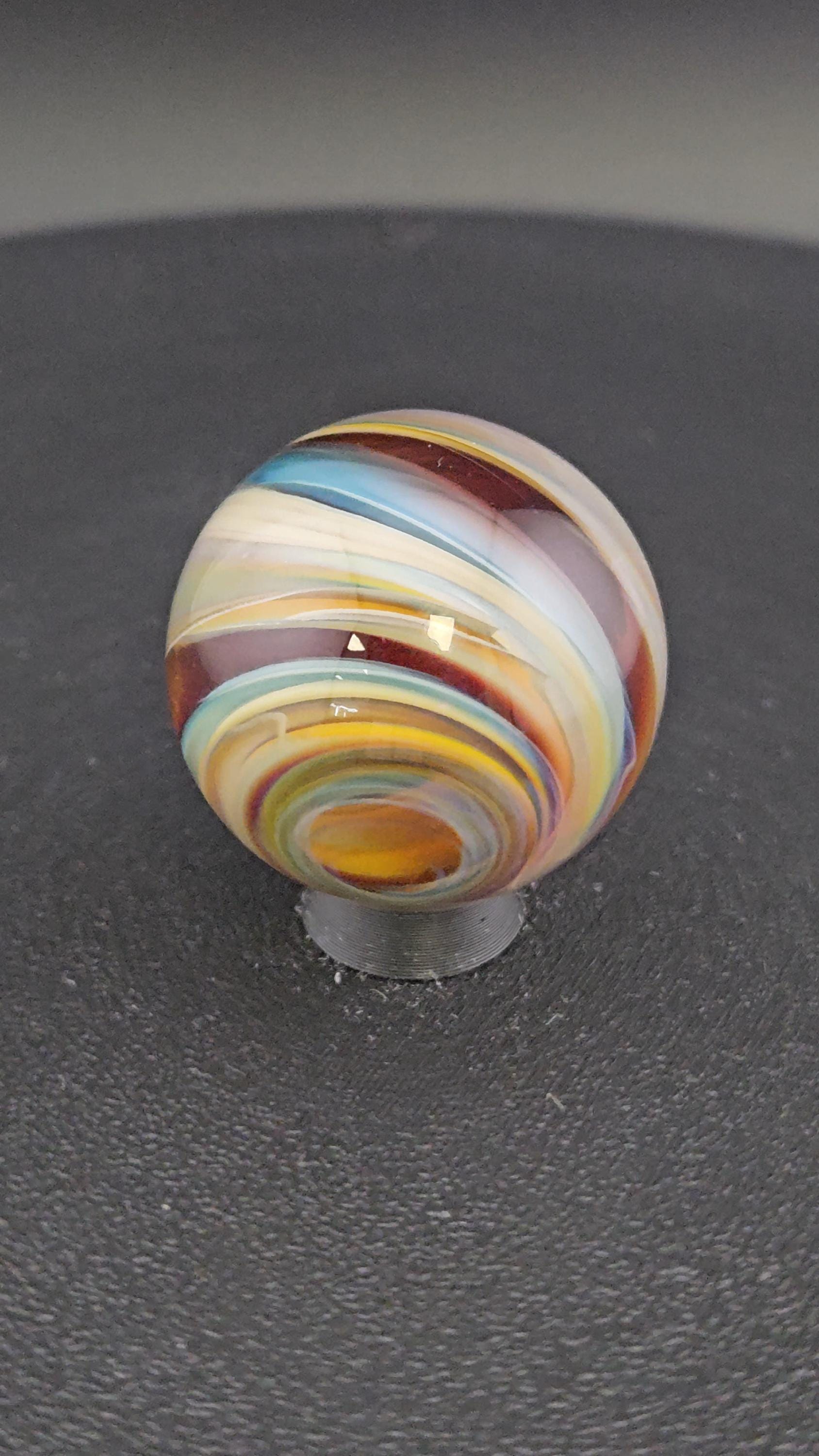Handmade Glass Art Marble, Contemporary Swirl Design H4 (1.1") - photo 1