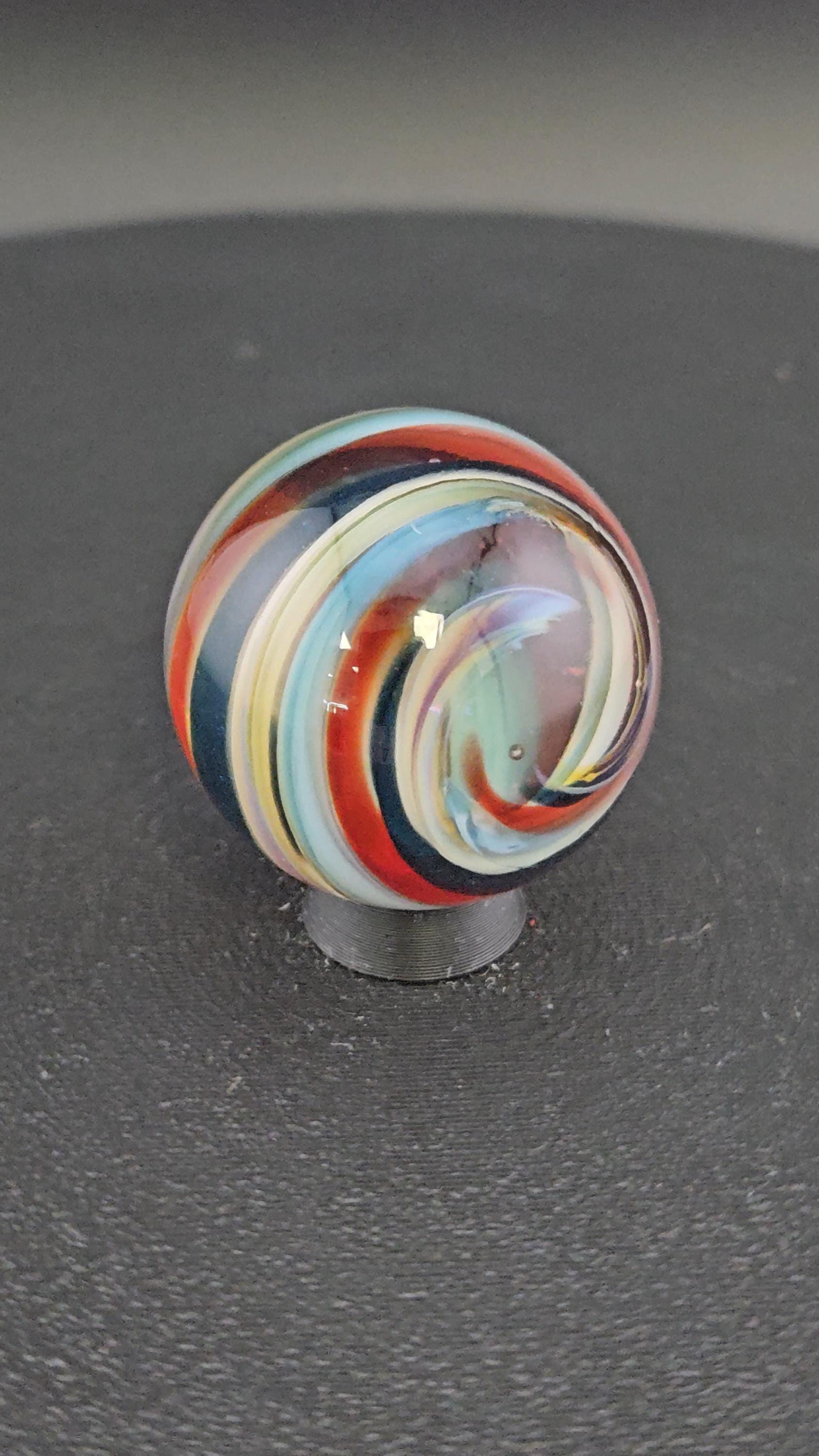 Handmade Glass Art Marble, Contemporary Swirl Design H5 (1.1") - photo 1