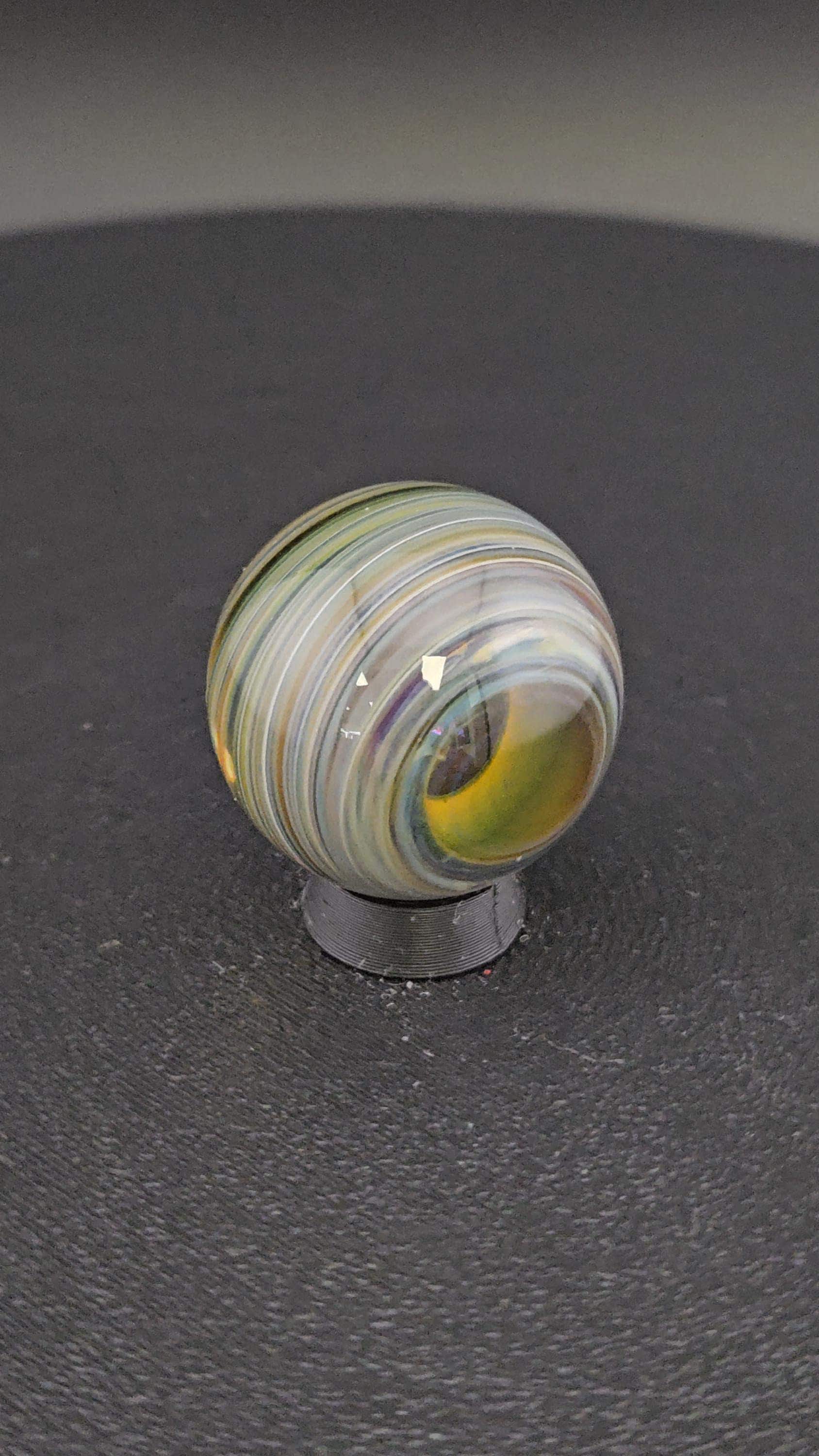 Handmade Glass Art Marble, Contemporary Swirl Design H6 (1.0") - photo 1