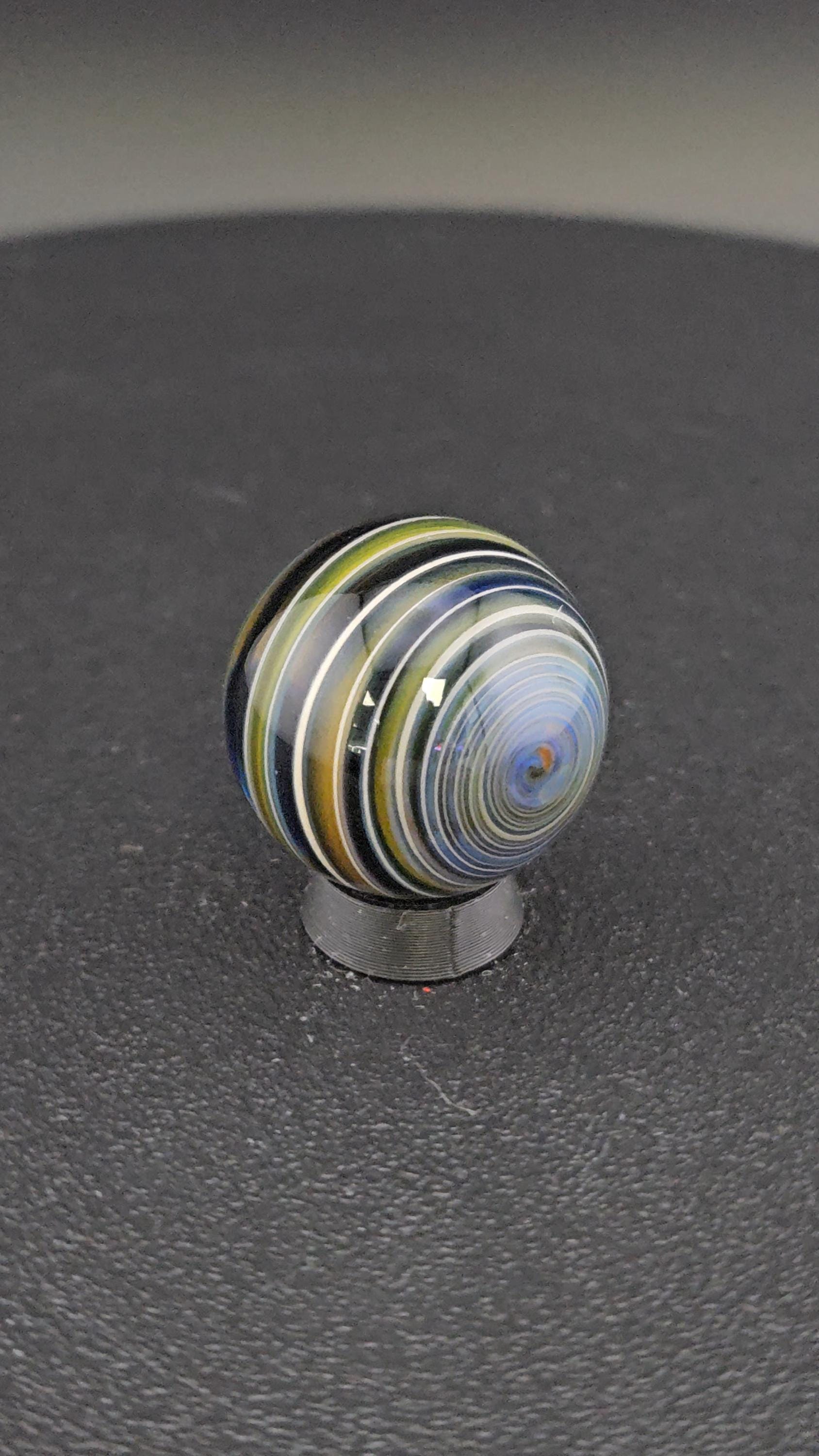 Handmade Glass Art Marble, Contemporary Swirl Design H8 (0.9") - photo 1