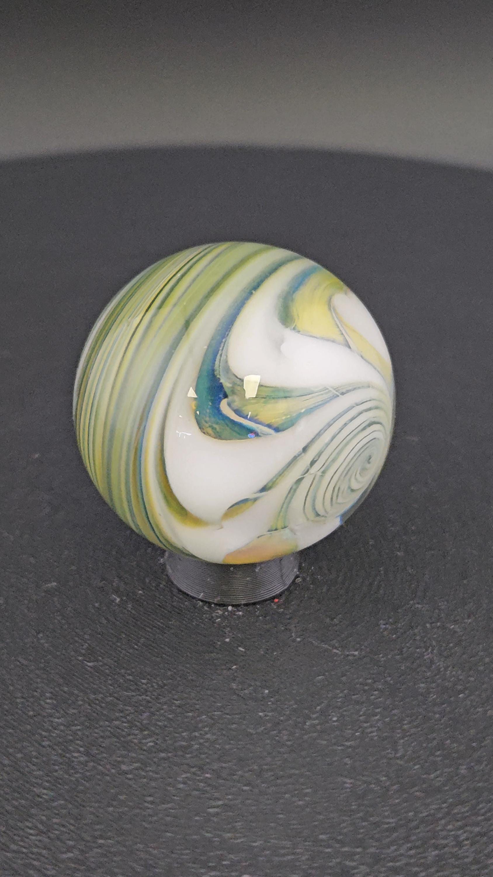 Handmade Glass Art Marble, Contemporary Swirl Design H9 (1.2") - photo 1