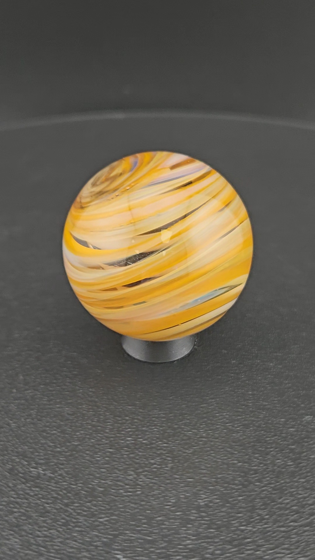 Handmade Glass Art Marble, Contemporary Swirl Design I10 (1.3") - photo 1