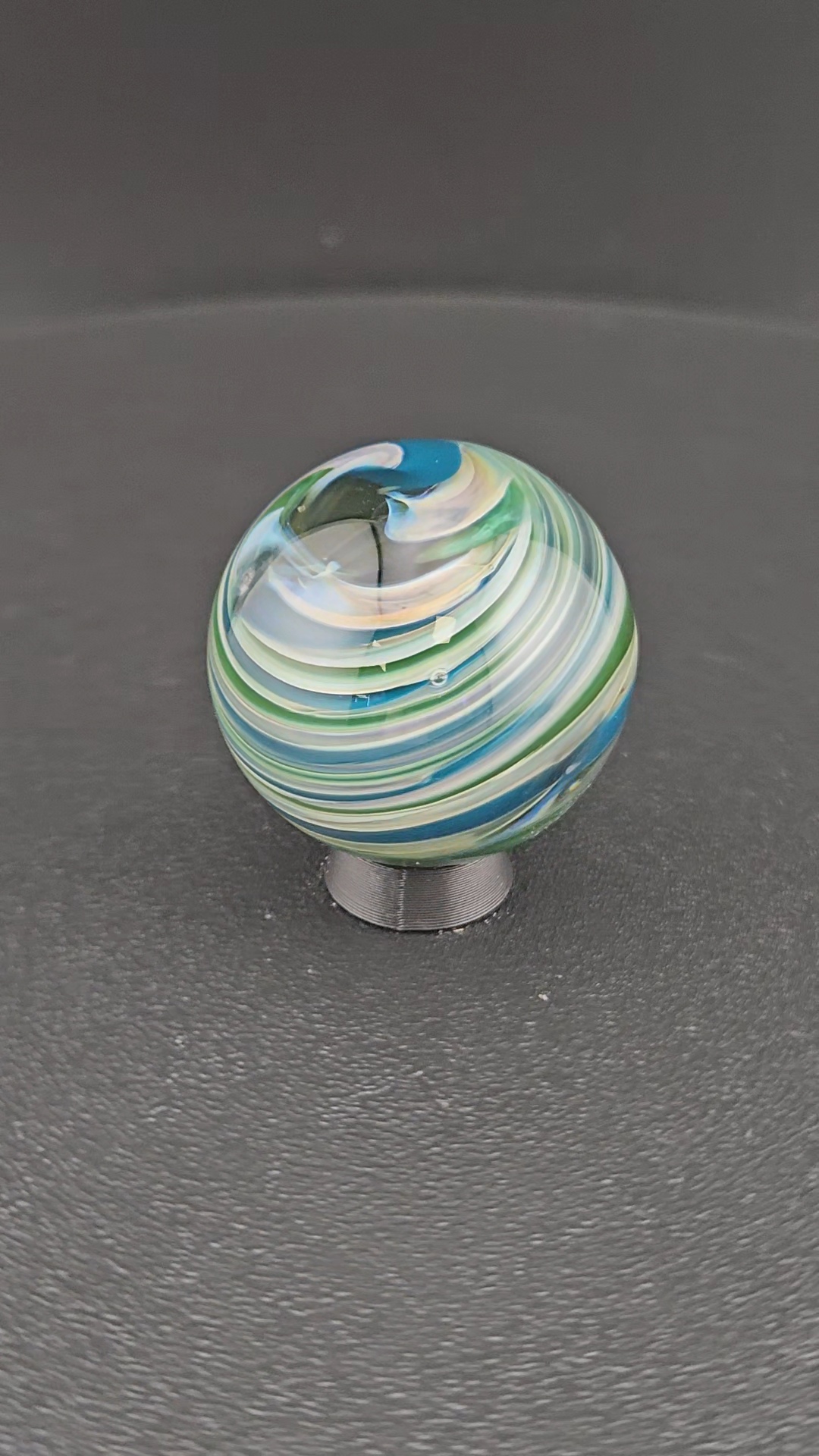 Handmade Glass Art Marble, Contemporary Swirl Design I12 (1.2") - photo 1