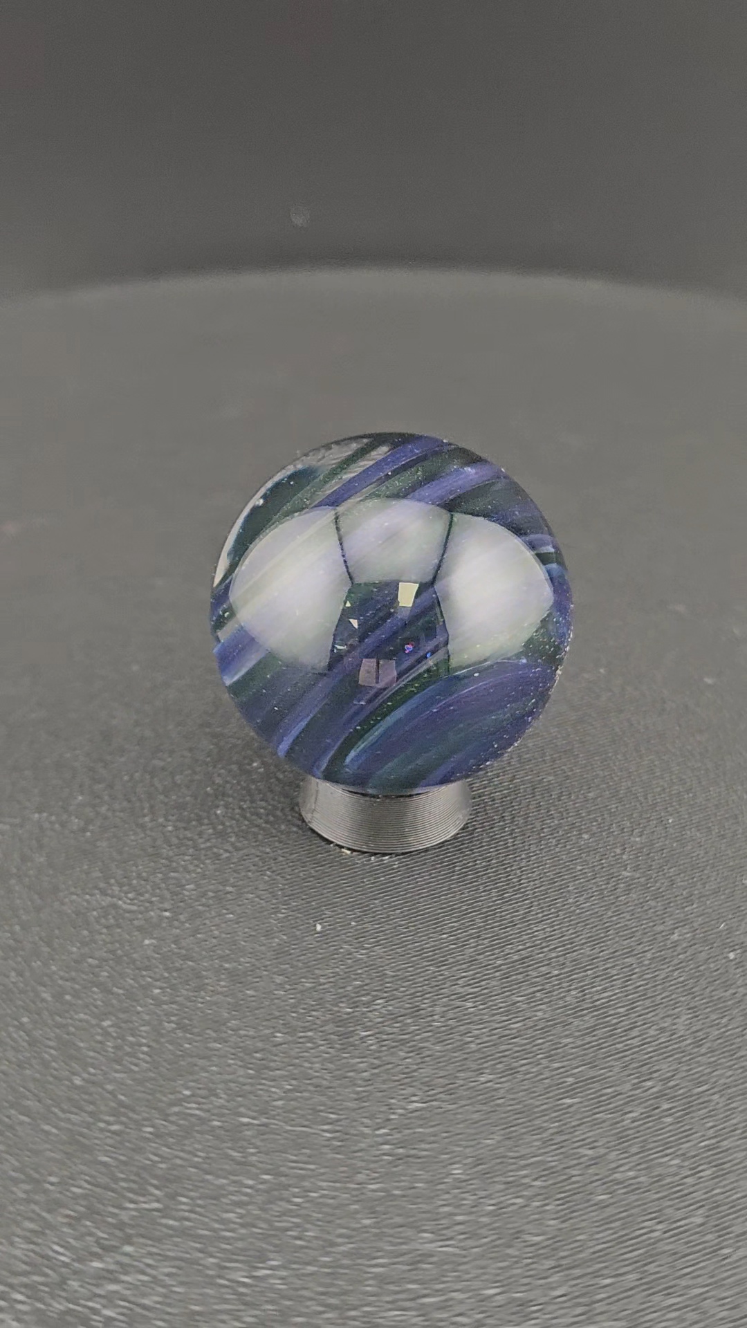Handmade Glass Art Marble, Contemporary Swirl Design I13 (1.1") - photo 1