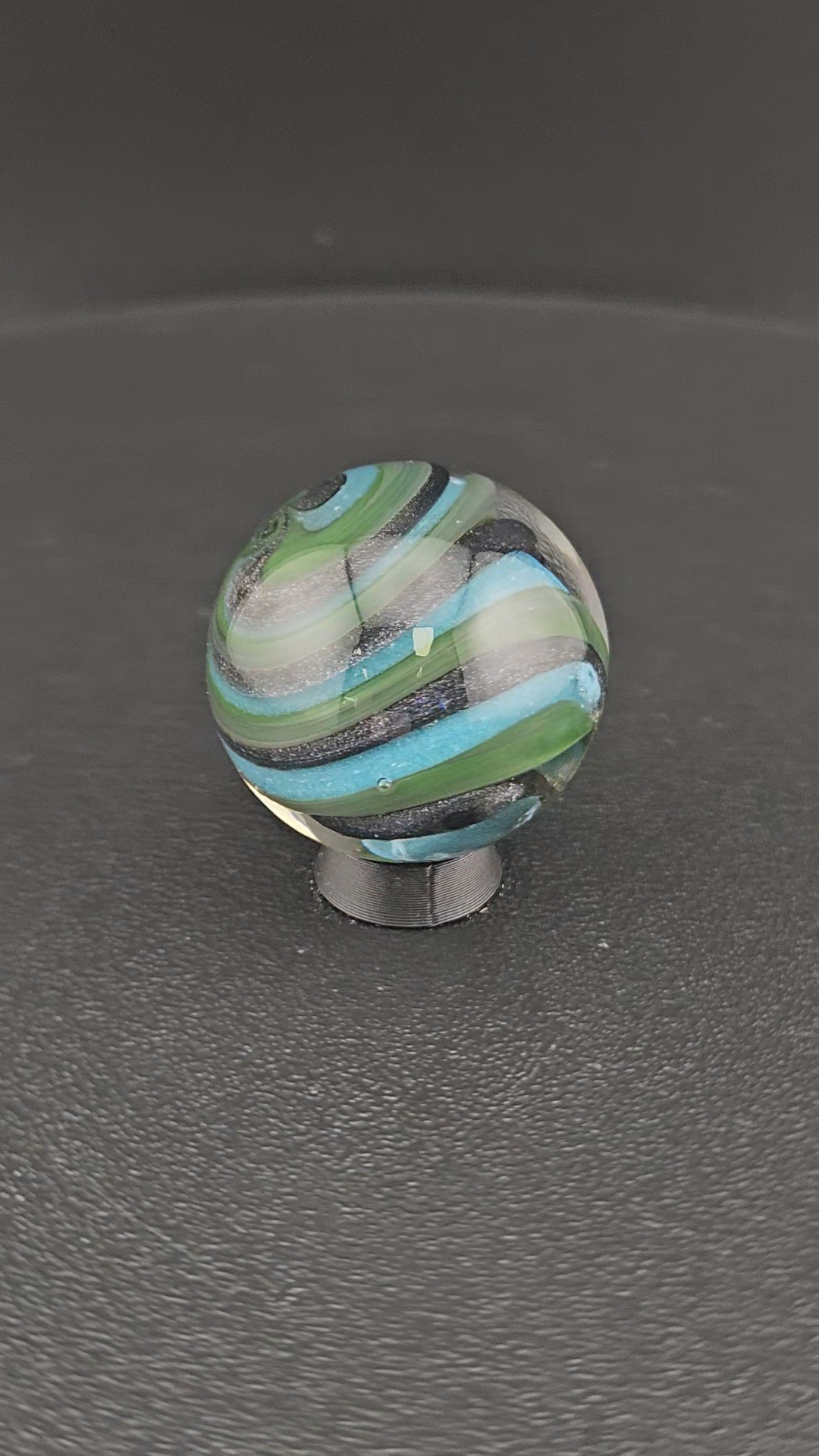 Handmade Glass Art Marble, Contemporary Swirl Design I3 (1.1") - photo 1