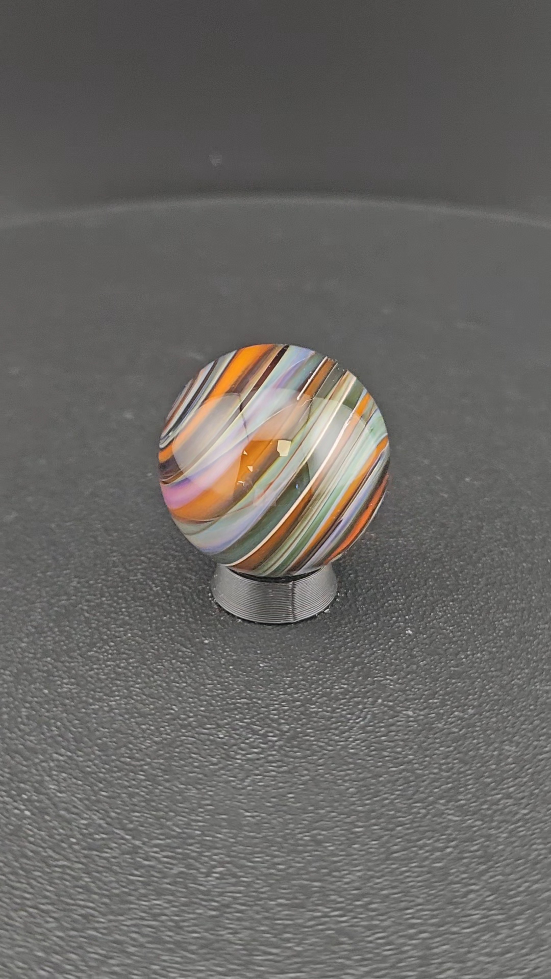 Handmade Glass Art Marble, Contemporary Swirl Design I4 (1.0") - photo 1