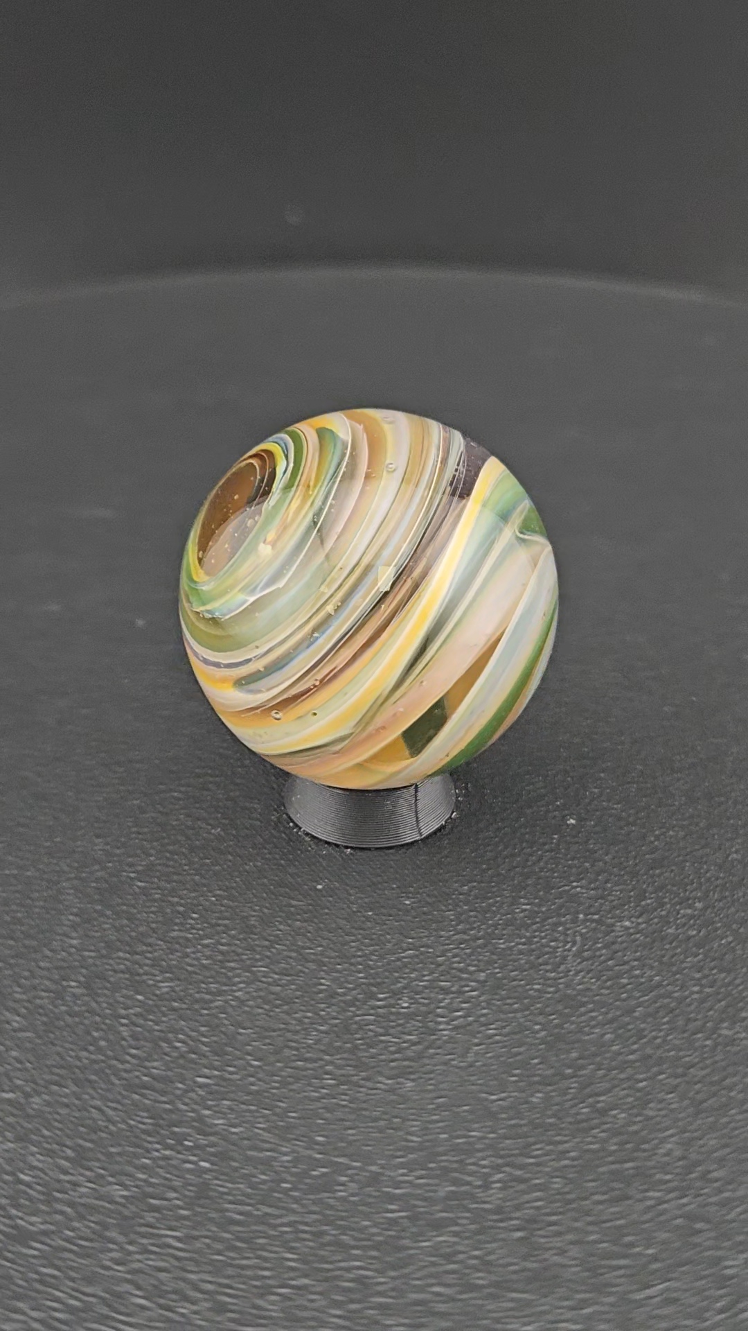 Handmade Glass Art Marble, Contemporary Swirl Design I5 (1.1") - photo 1