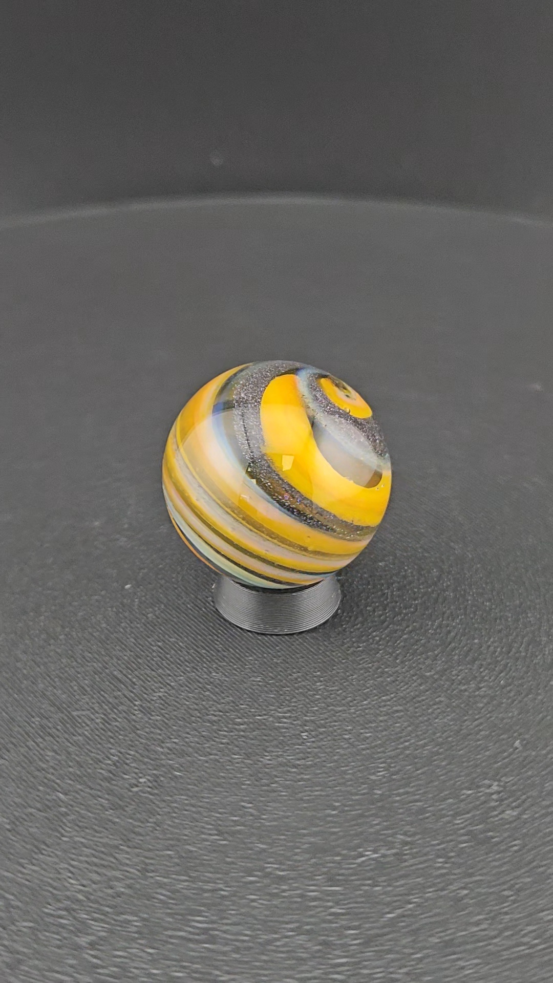 Handmade Glass Art Marble, Contemporary Swirl Design I6 (0.9") - photo 1