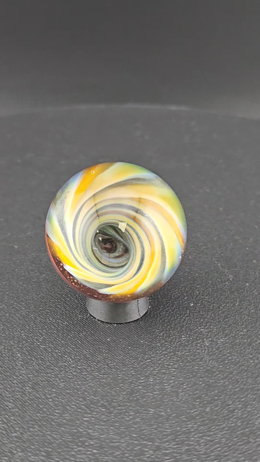 Handmade Glass Art Marble, Contemporary Vortex Design K1 (1.1") - photo 1