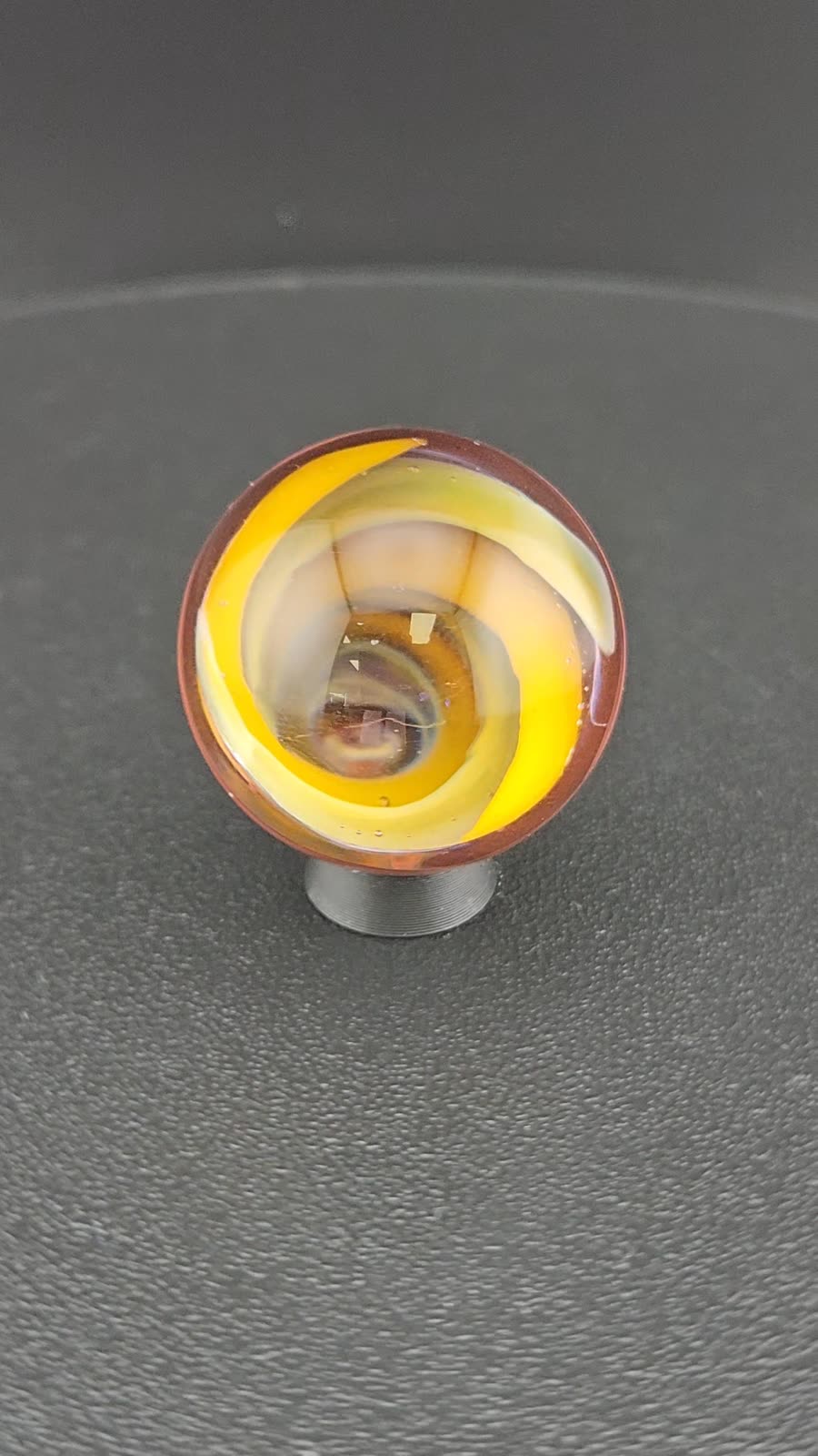 Handmade Glass Art Marble, Contemporary Vortex Design K11 (1.2") - photo 1
