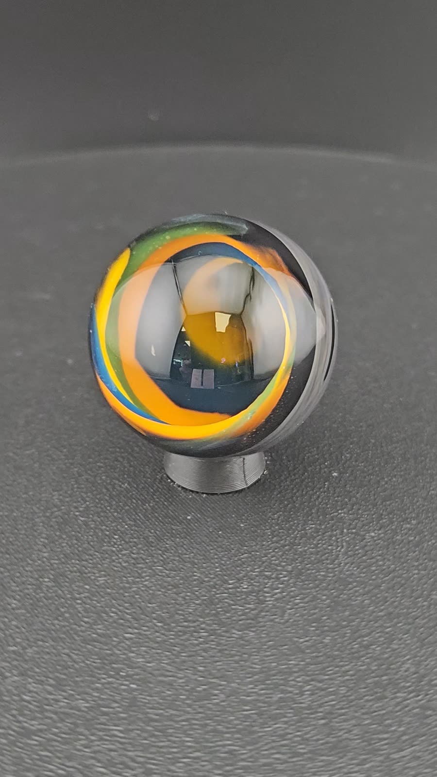 Handmade Glass Art Marble, Contemporary Vortex Design K12 (1.2") - photo 1