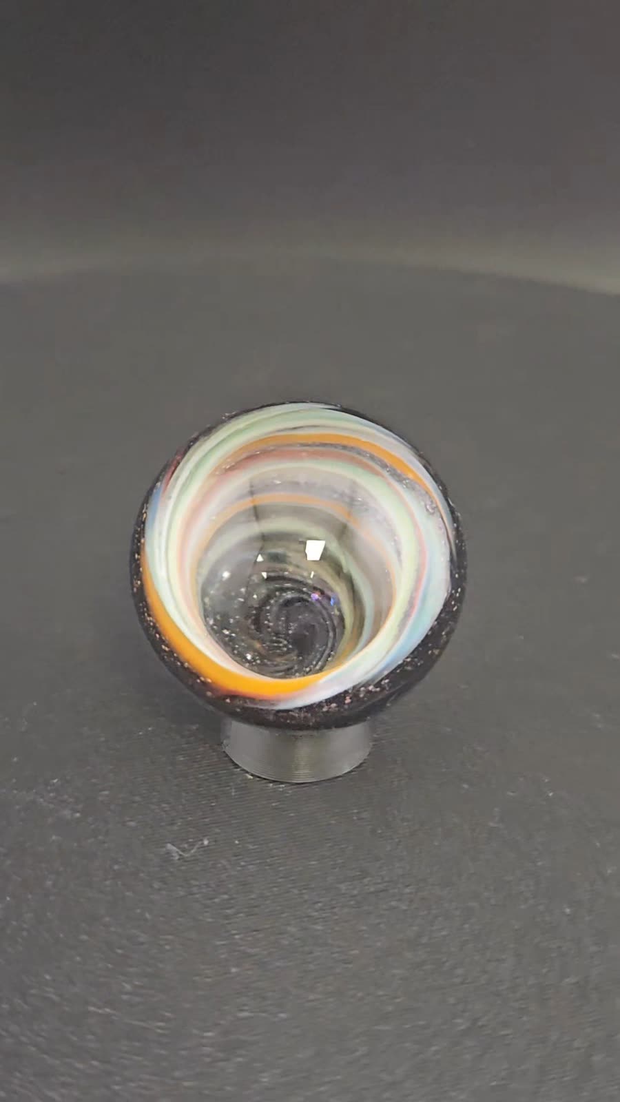 Handmade Glass Art Marble, Contemporary Vortex Design K16 (1.1") - photo 1