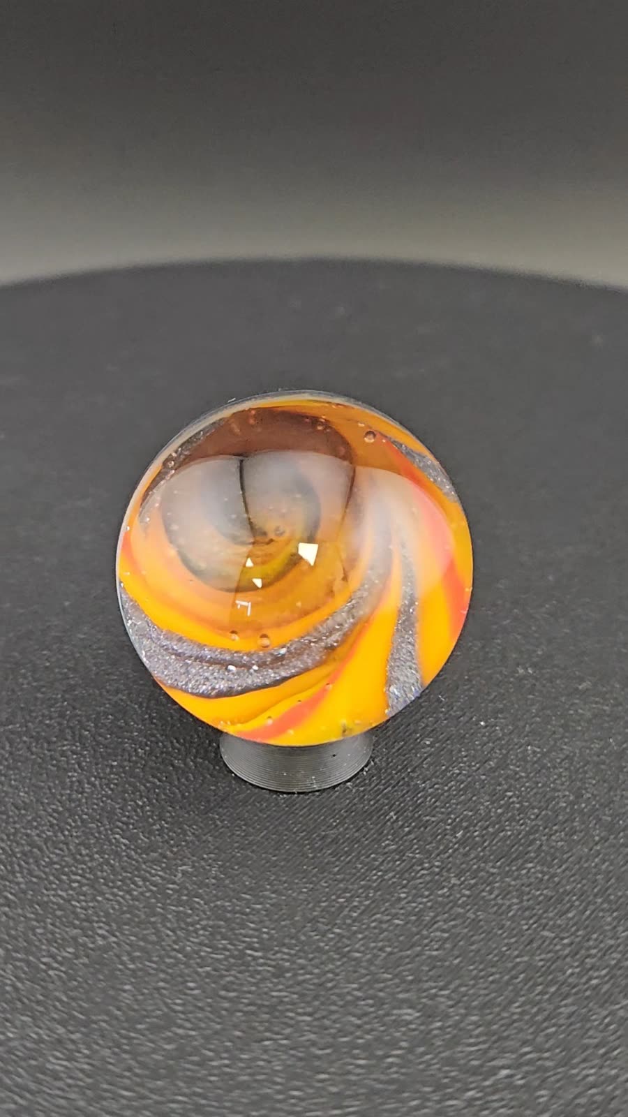 Handmade Glass Art Marble, Contemporary Vortex Design K18 (1.2") - photo 1